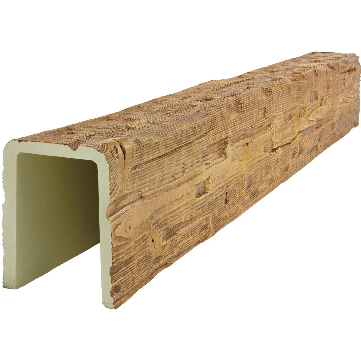 Ekena Millwork Salvaged Timber HeritageTimber Faux Wood 3-Sided Ceiling Beam (U-Beam)