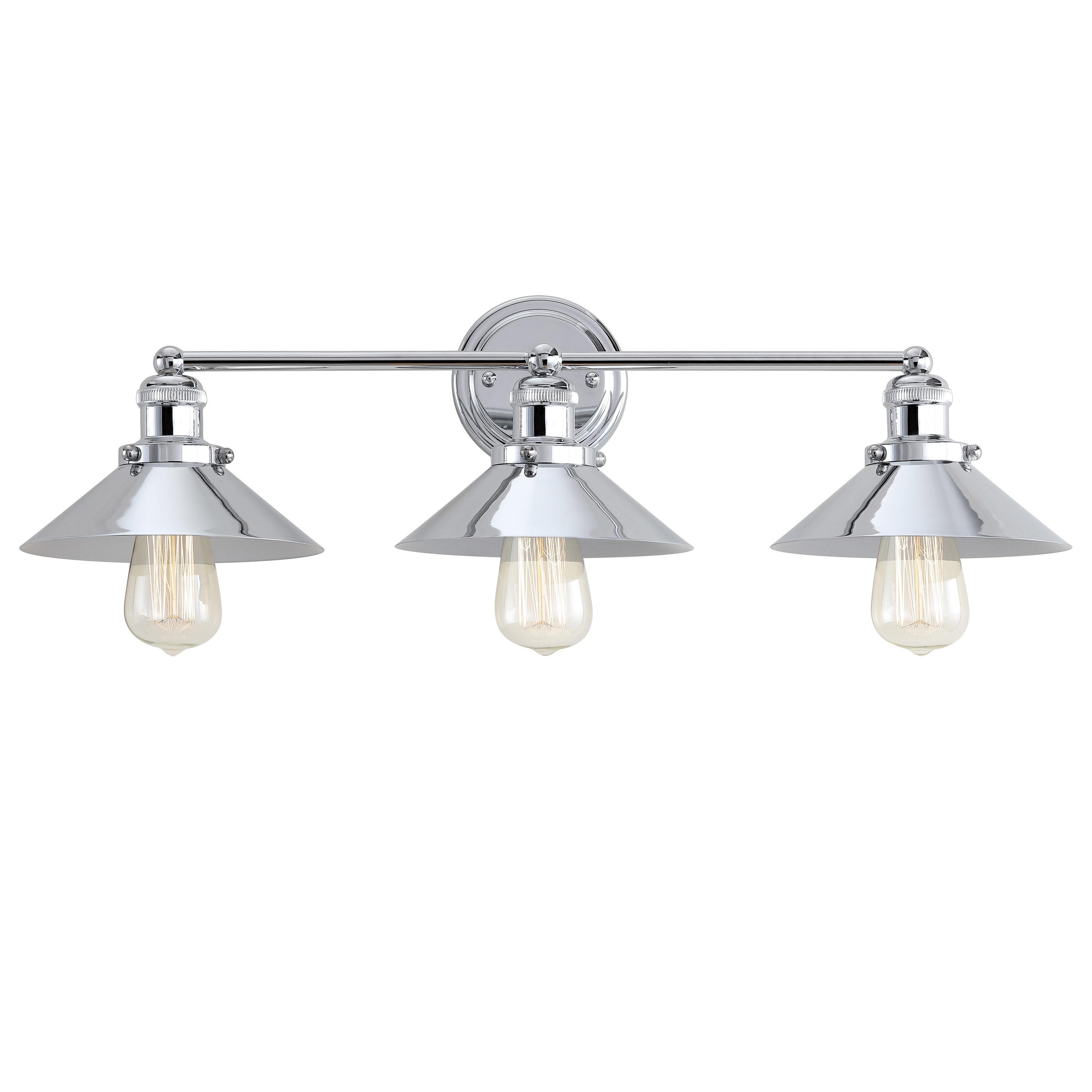 June 26.5 in. 3-Light Metal Chrome Vanity Light
