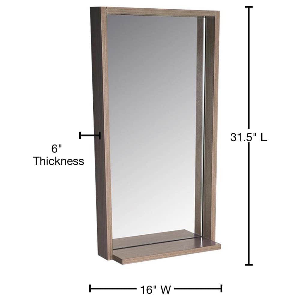 Fresca Allier 16" Gray Oak Mirror with Shelf