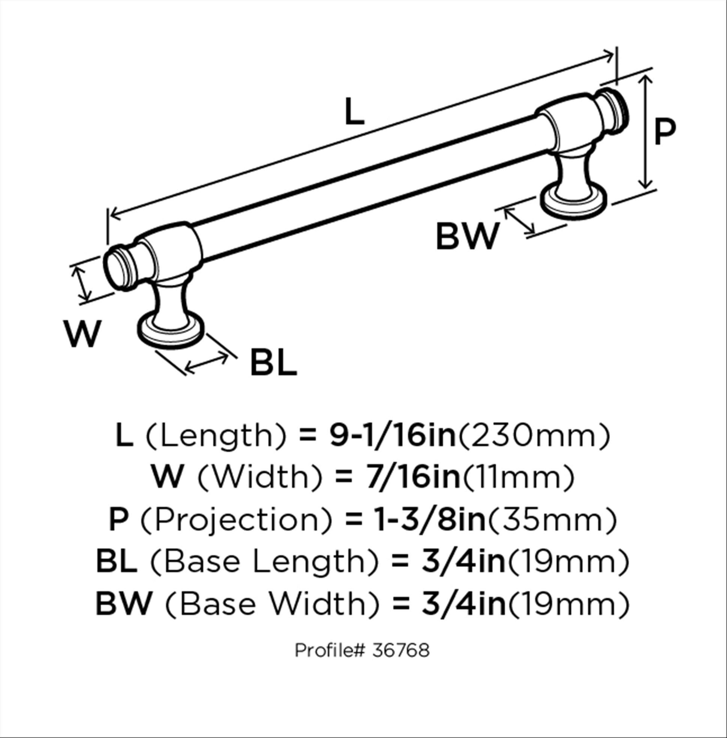 Amerock Winsome 7-9/16 inch (192mm) Center-to-Center Champagne Bronze Cabinet Pull