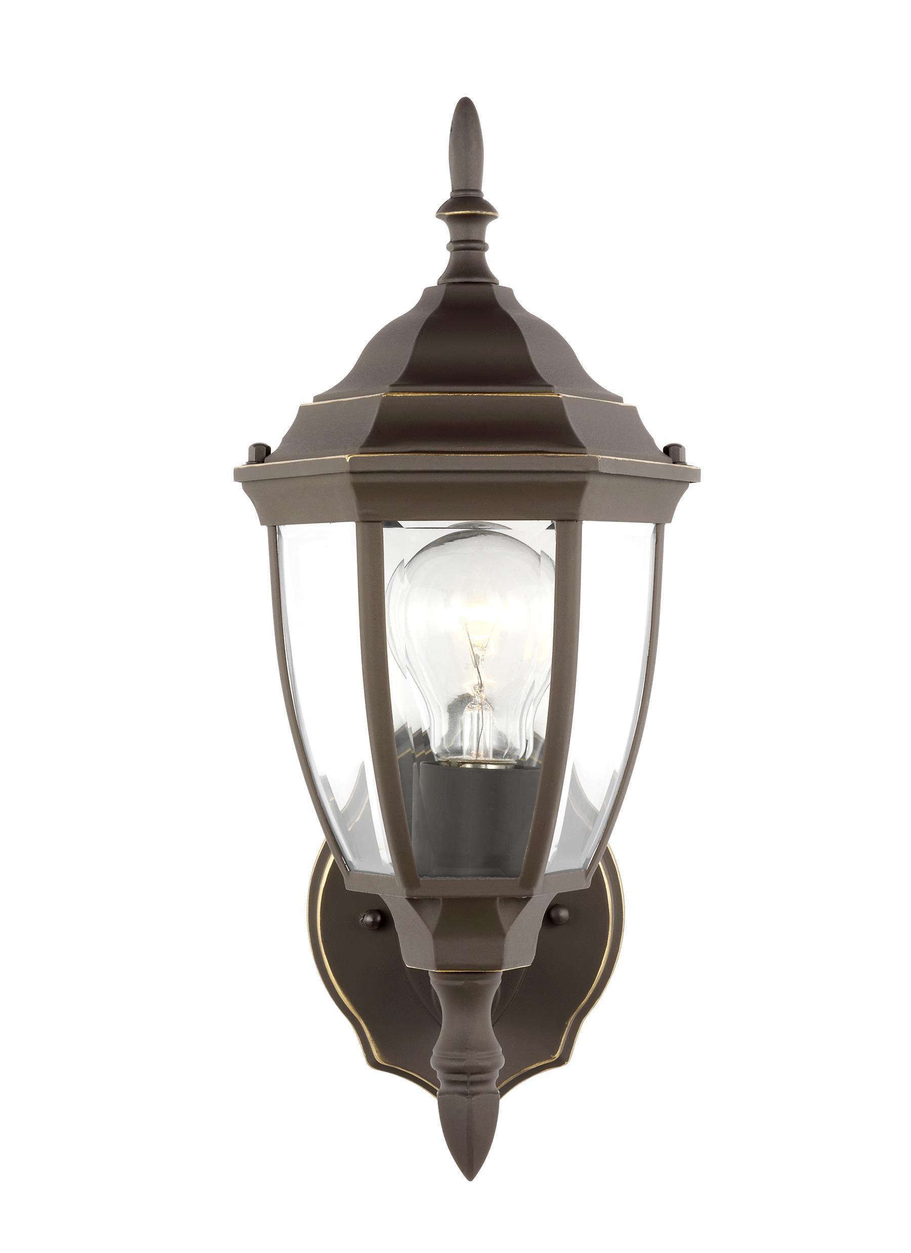 Antique Bronze Bakersville 1-Light Outdoor Wall Lantern with Clear Beveled Glass