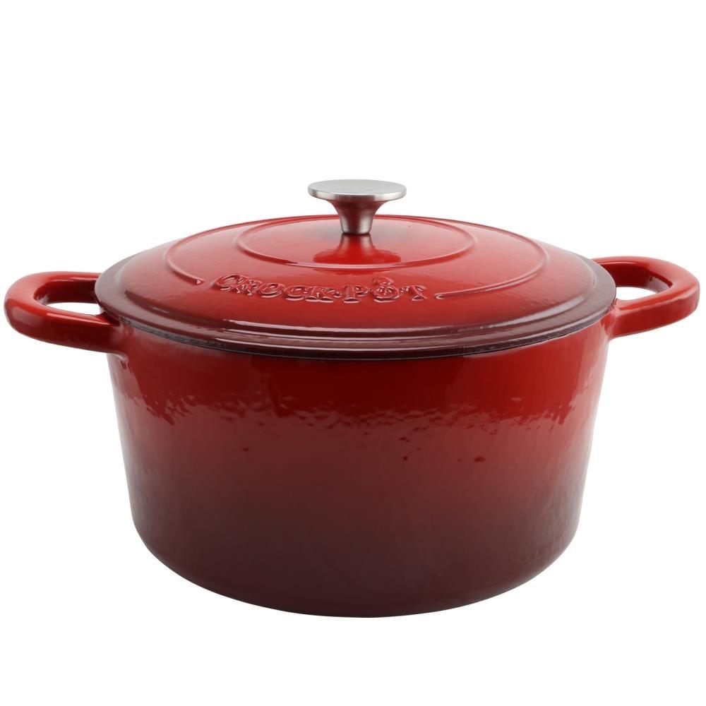 Crock Pot Artisan 7 Quart Round Cast Iron Dutch Oven in Scarlet Red