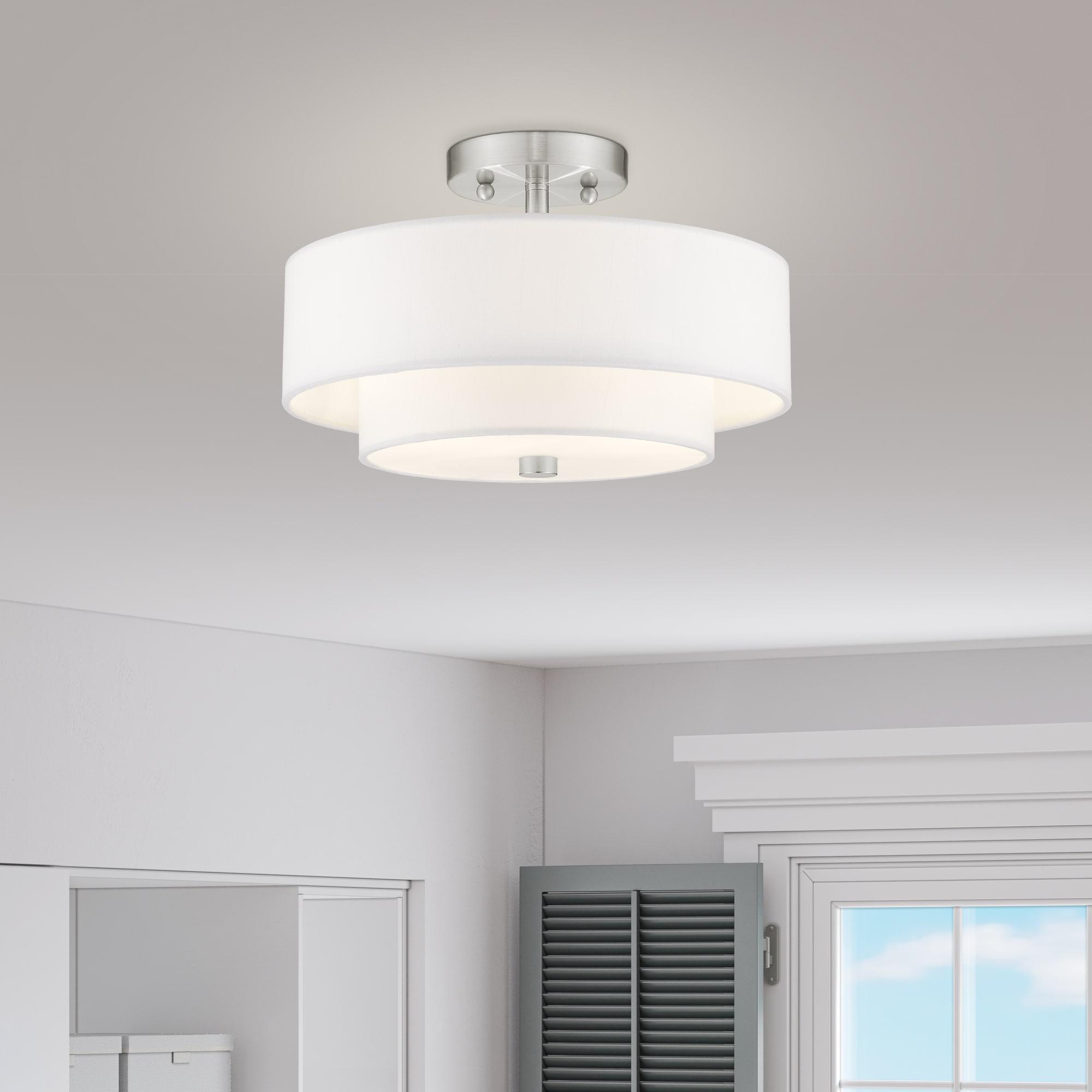 Livex Lighting Claremont 2 - Light Semi-Flush Mount in  Brushed Nickel