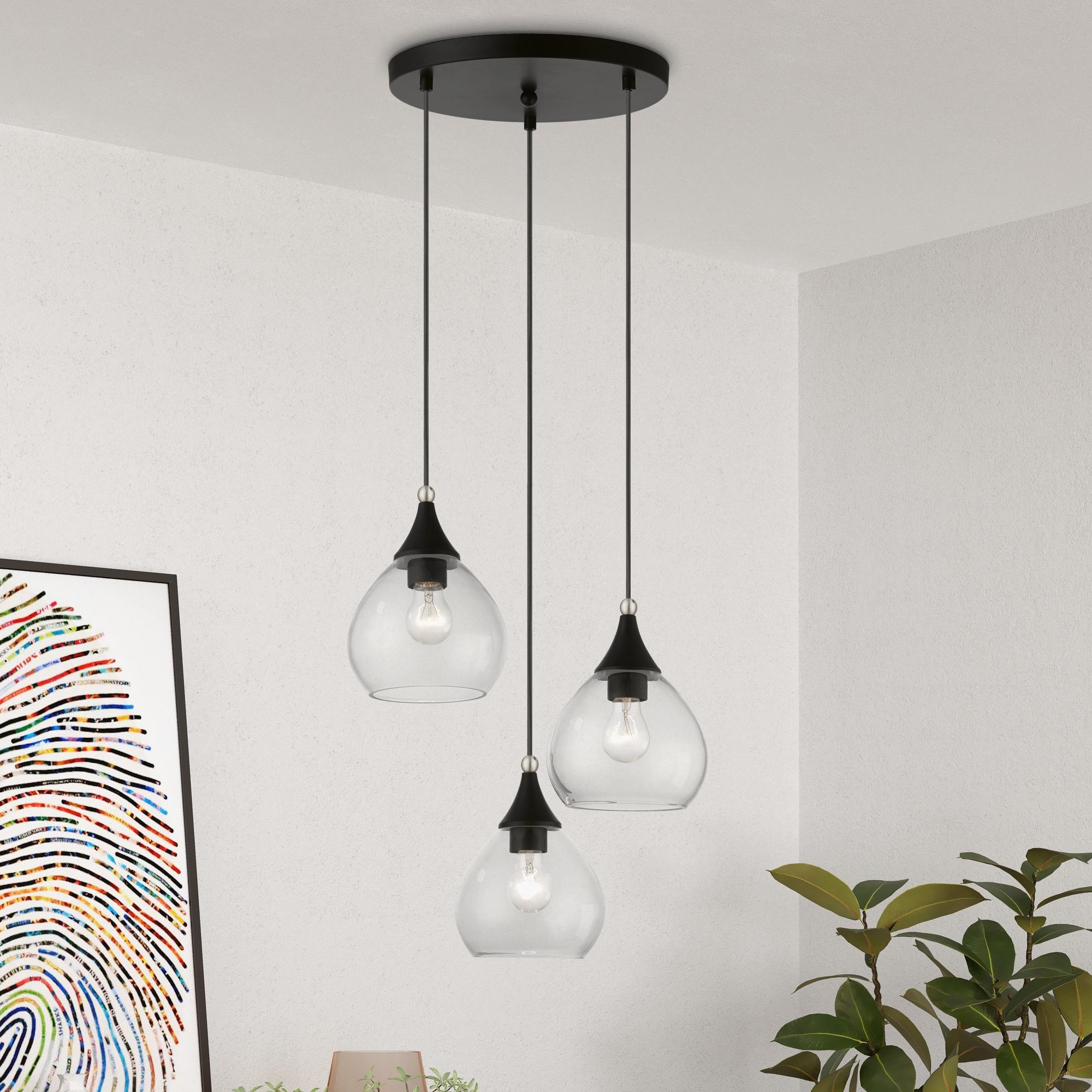 Livex Lighting Catania 3 - Light Pendant in  Black/Brushed Nickel