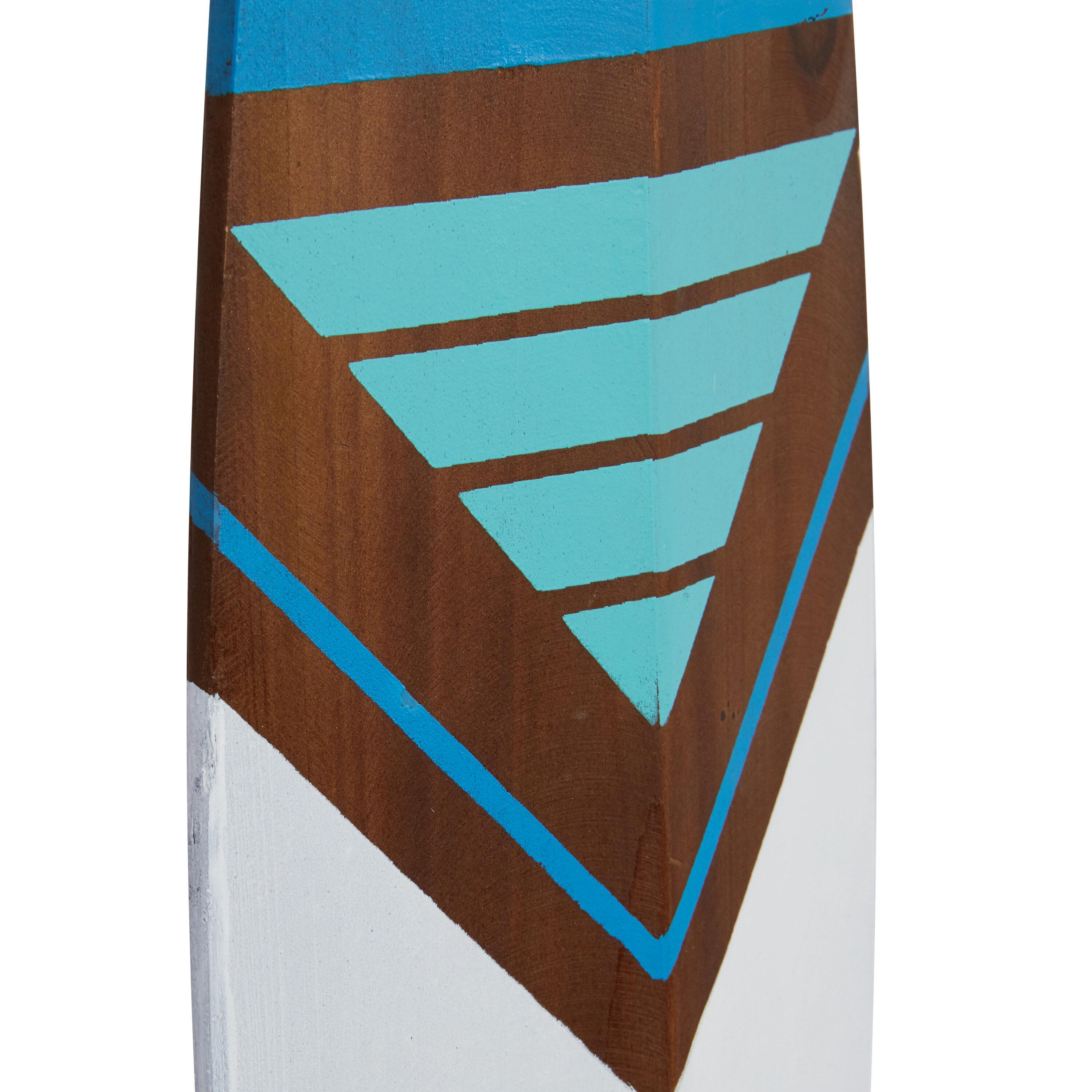 DecMode Multi Colored Wood Novelty Canoe Oar Paddle Wall Decor with Arrow and Stripe Patterns (2 Count)