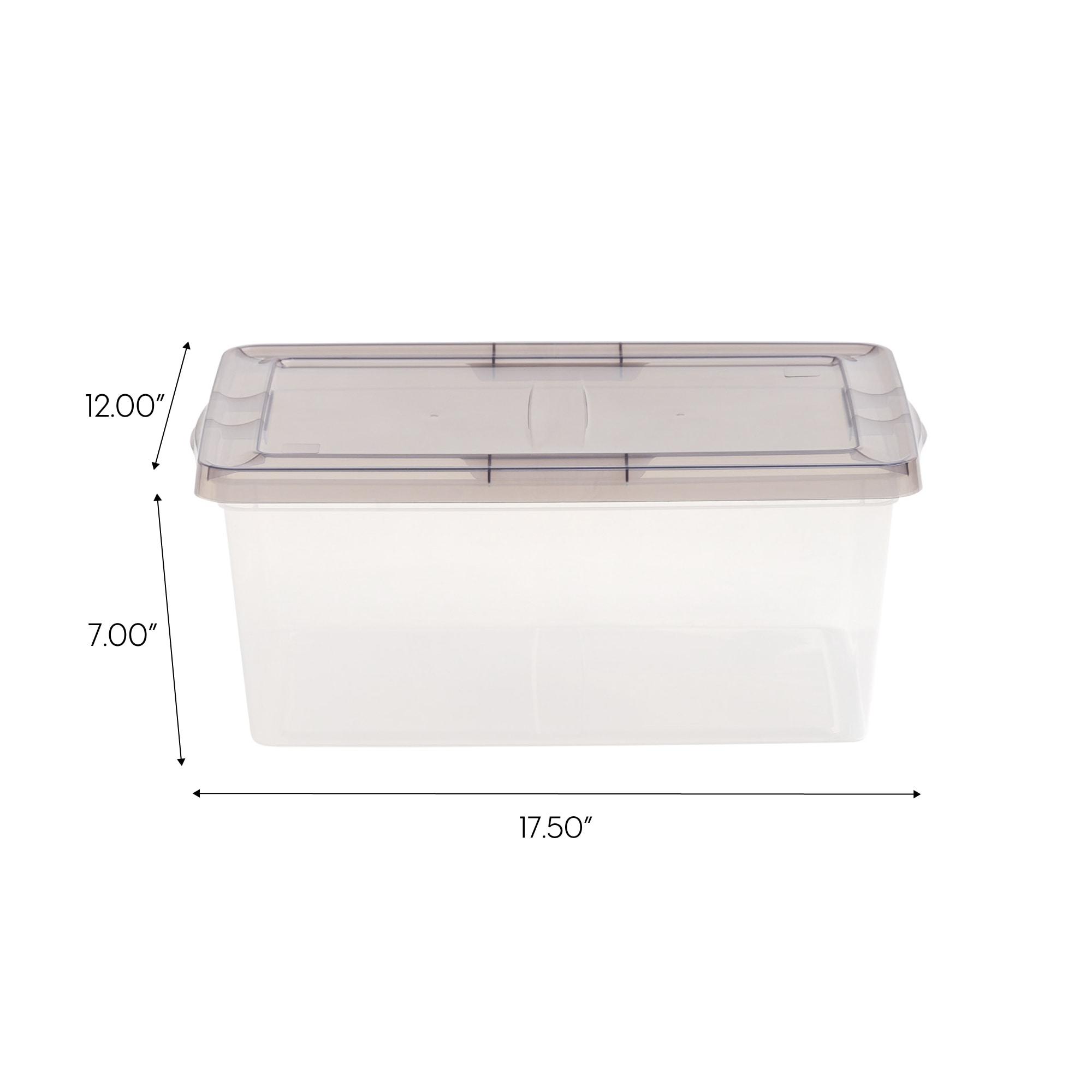 IRIS 17qt 8pk Snap Top Plastic Storage Bin: Stackable, Transparent, Portable, Nesting Utility Totes with Lids