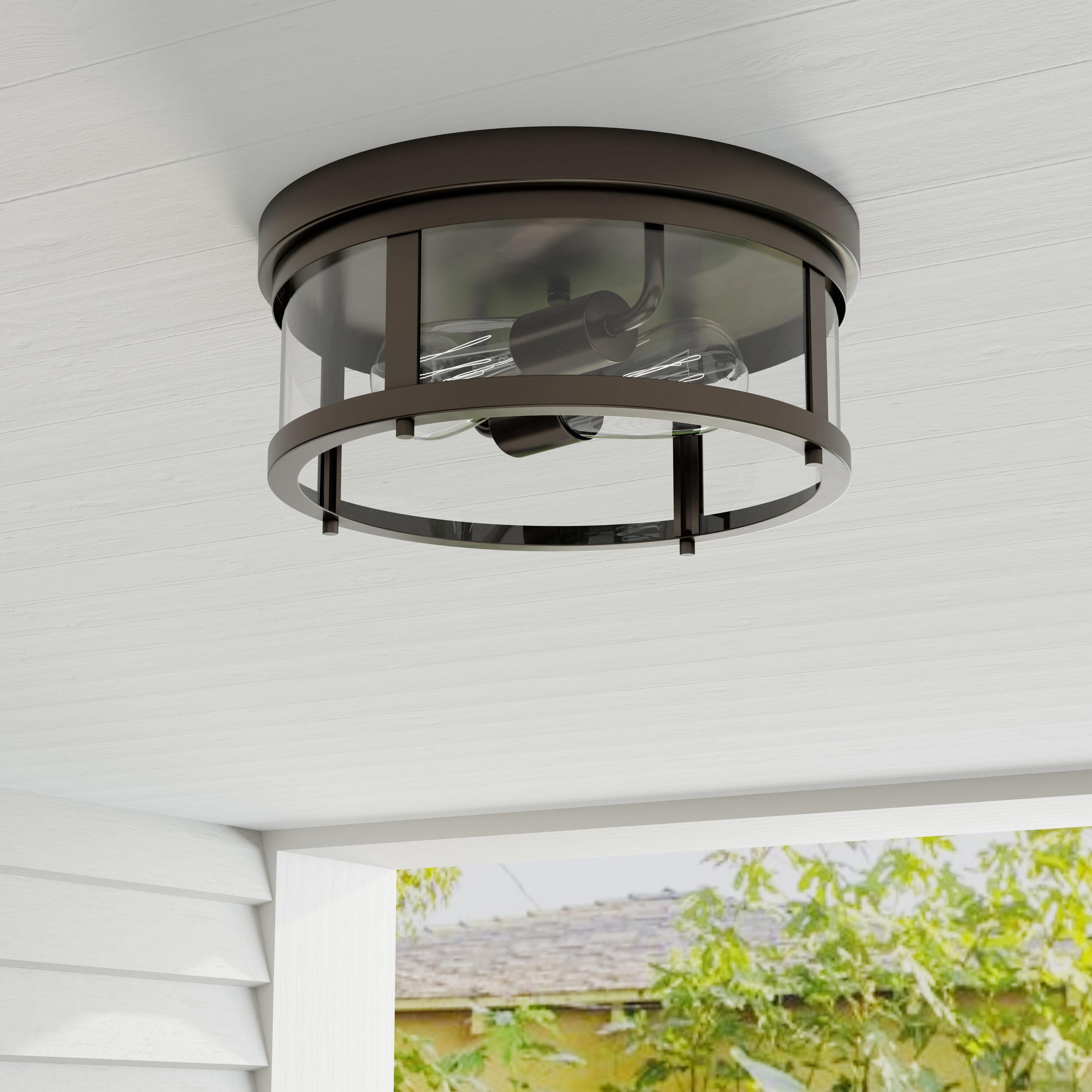 Progress Lighting - Two Light Flush Mount - Outdoor - Gunther - Outdoor Light -