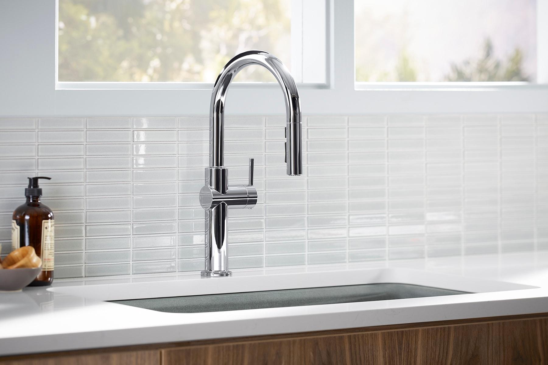 Crue Touchless Pull-Down Kitchen Sink Faucet with Three-Function Sprayhead