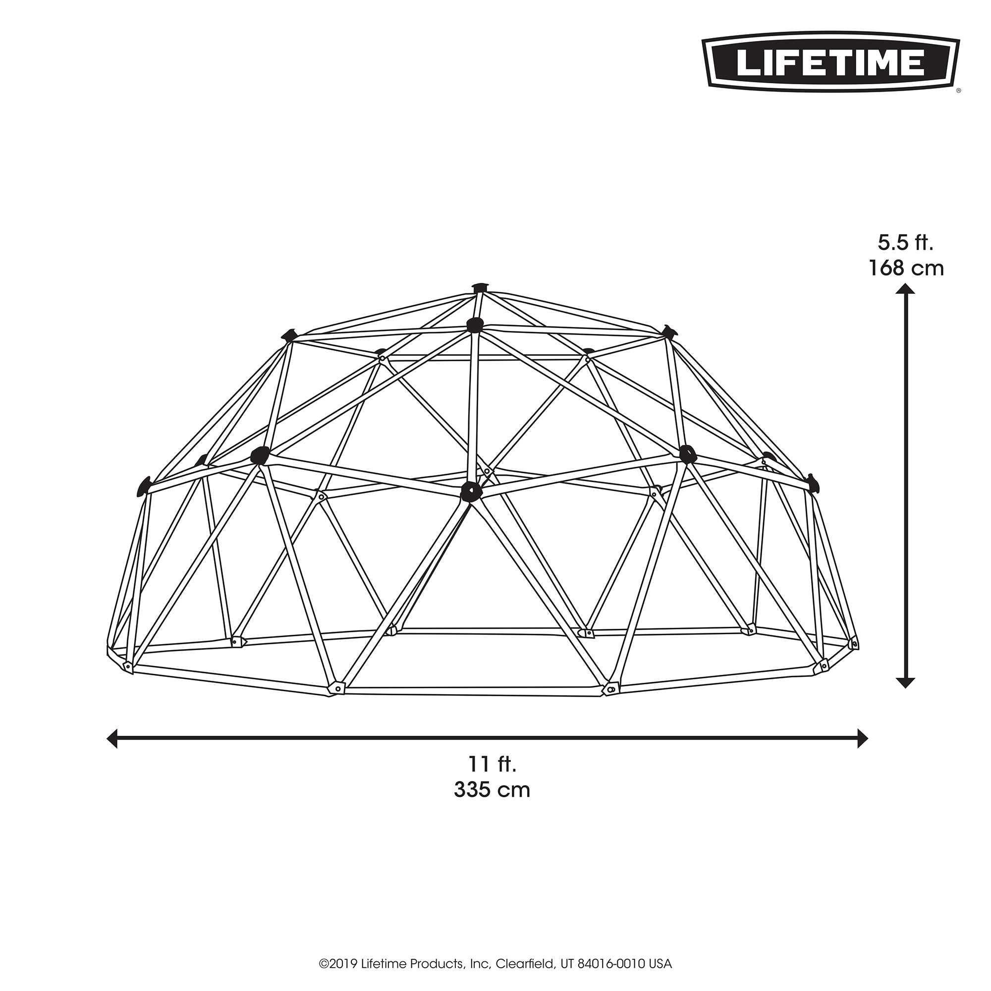 Lifetime Kid's Outdoor 5.5 ft. H x 11 ft. W Dome Climber, Berry and Brown (91088)