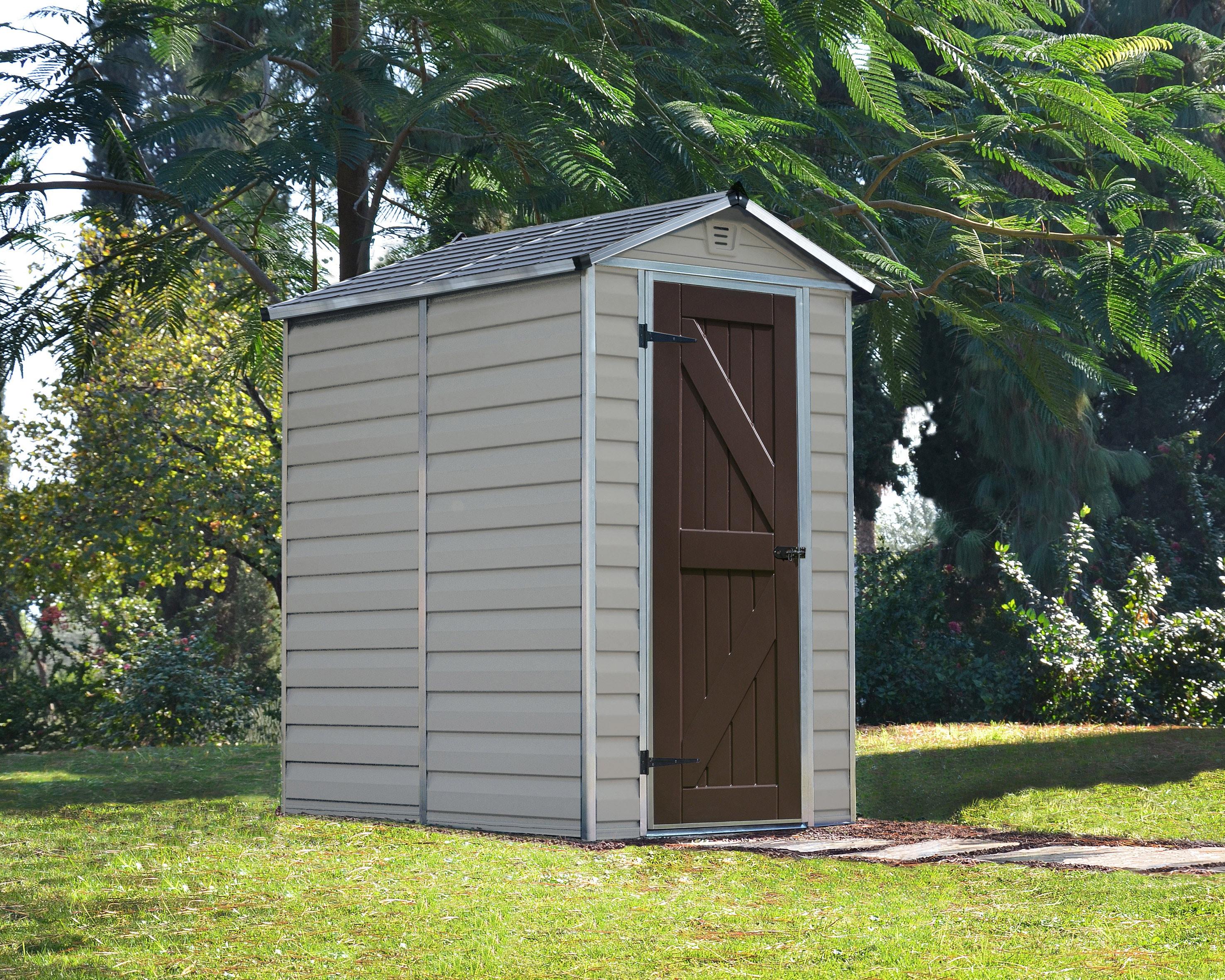 Canopia Palram - Canopia SkyLight 4 ft W x 6 ft D Polycarbonate Shed - Tan
