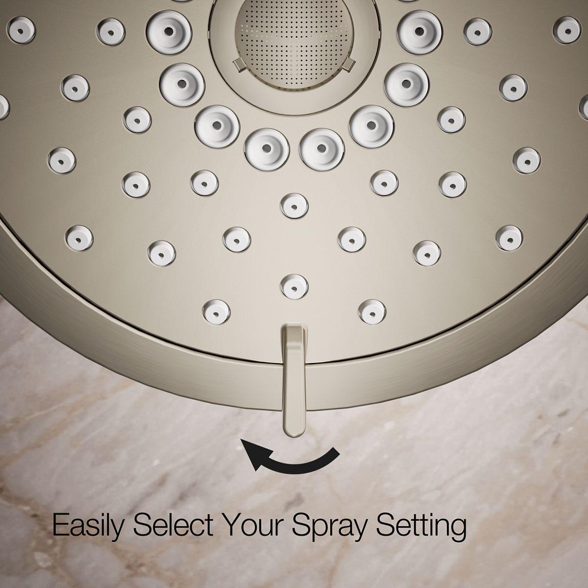 Kohler Forte 1.75 gpm Multifunction Wall Mount Showerhead, Three Spray Settings, 5.5" High Pressure Spray Head