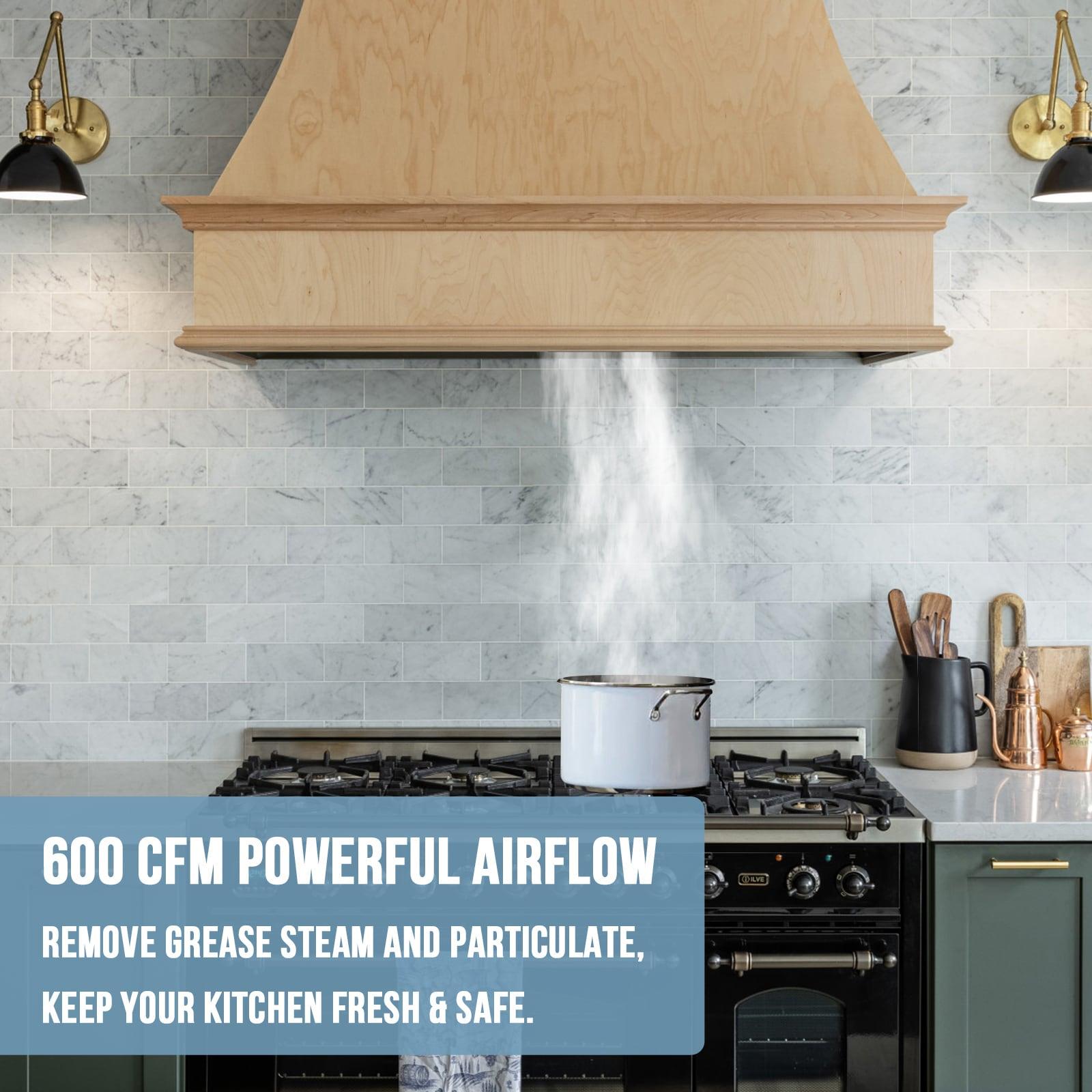 Akicon Stainless Steel 600 CFM Ducted (Vented) Insert Range Hood with Charcoal Filter