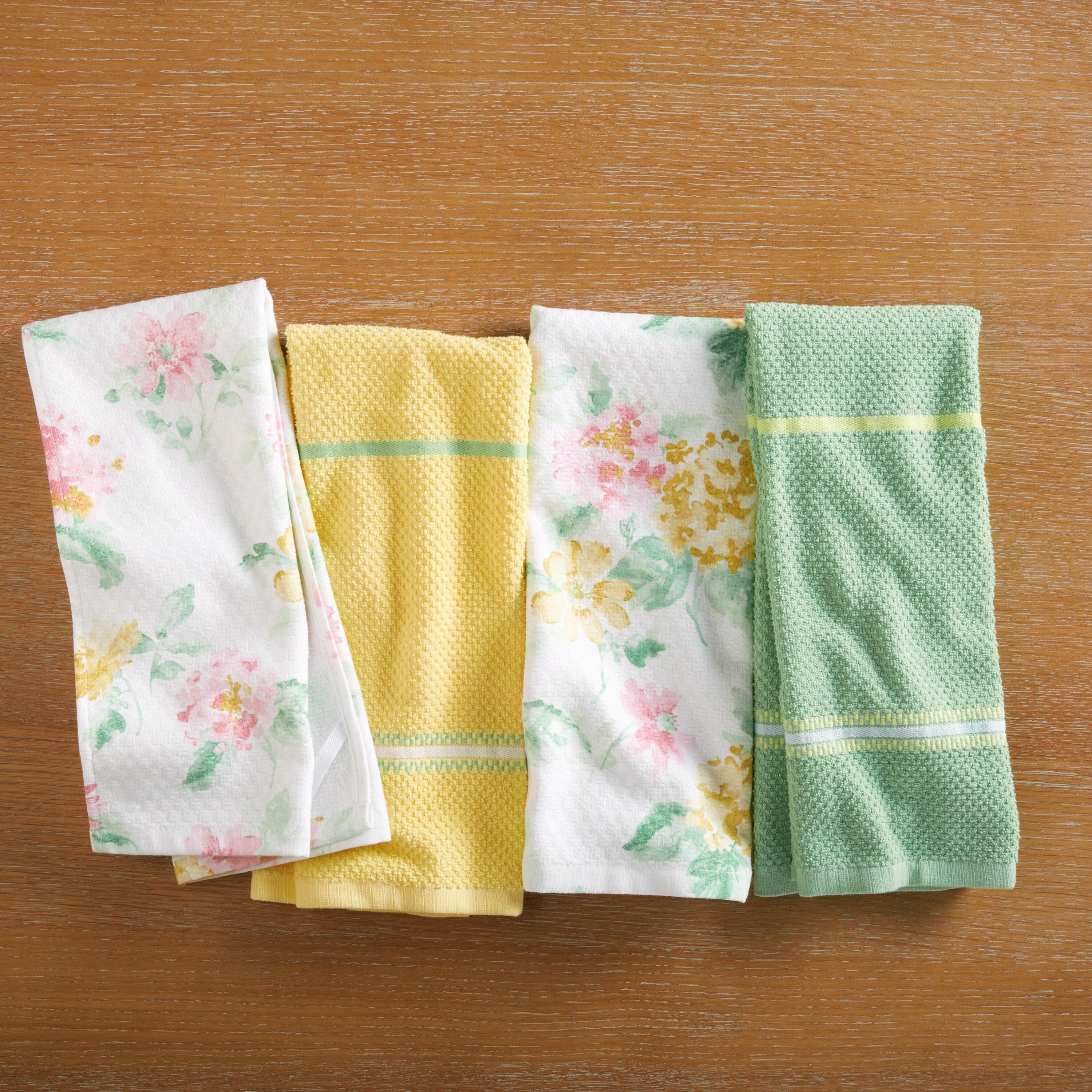 Martha Stewart Amber Floral Kitchen Towel Set 4-Pack