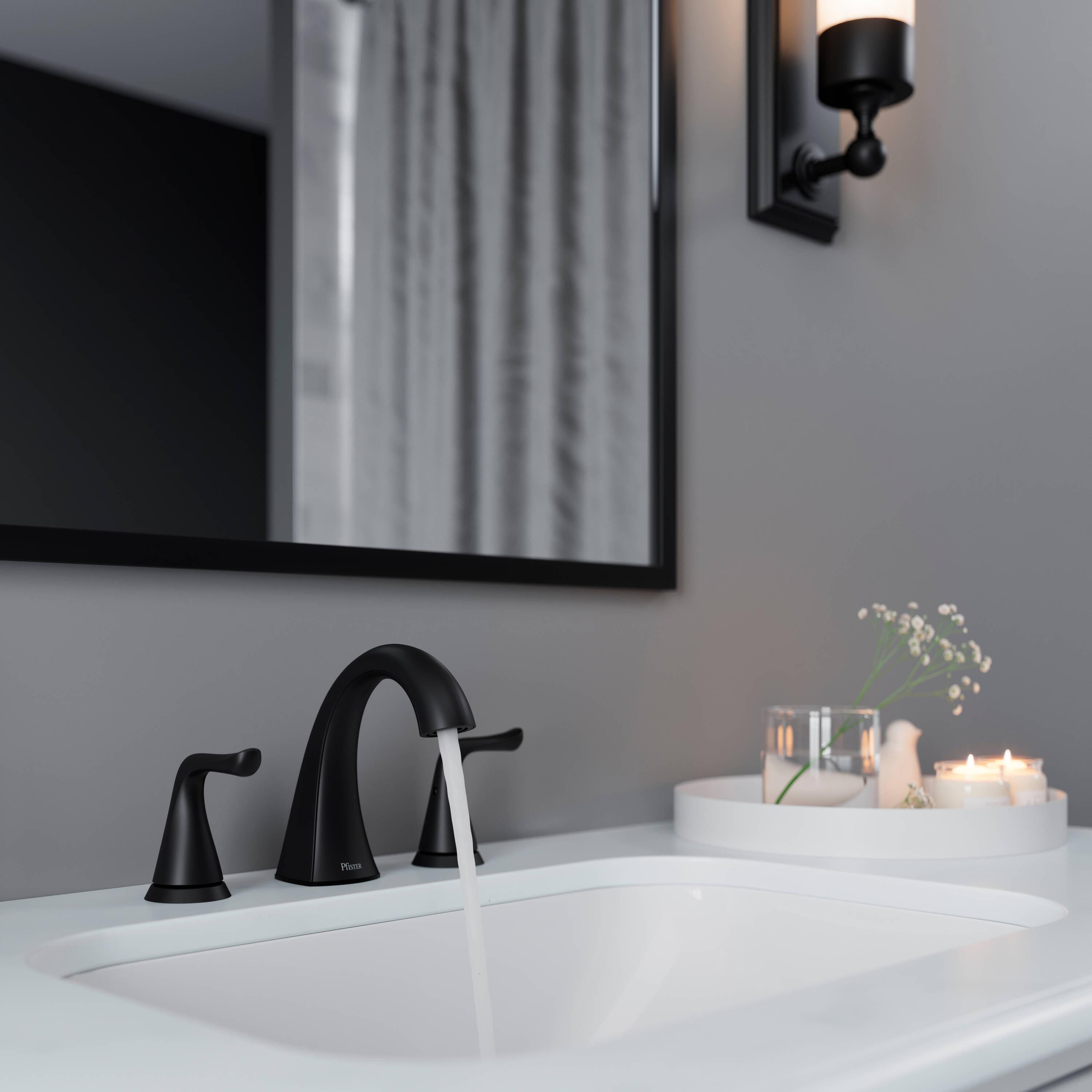 Pfister Willa Widespread Bathroom Faucet with Drain Assembly LF-049-MALSDB