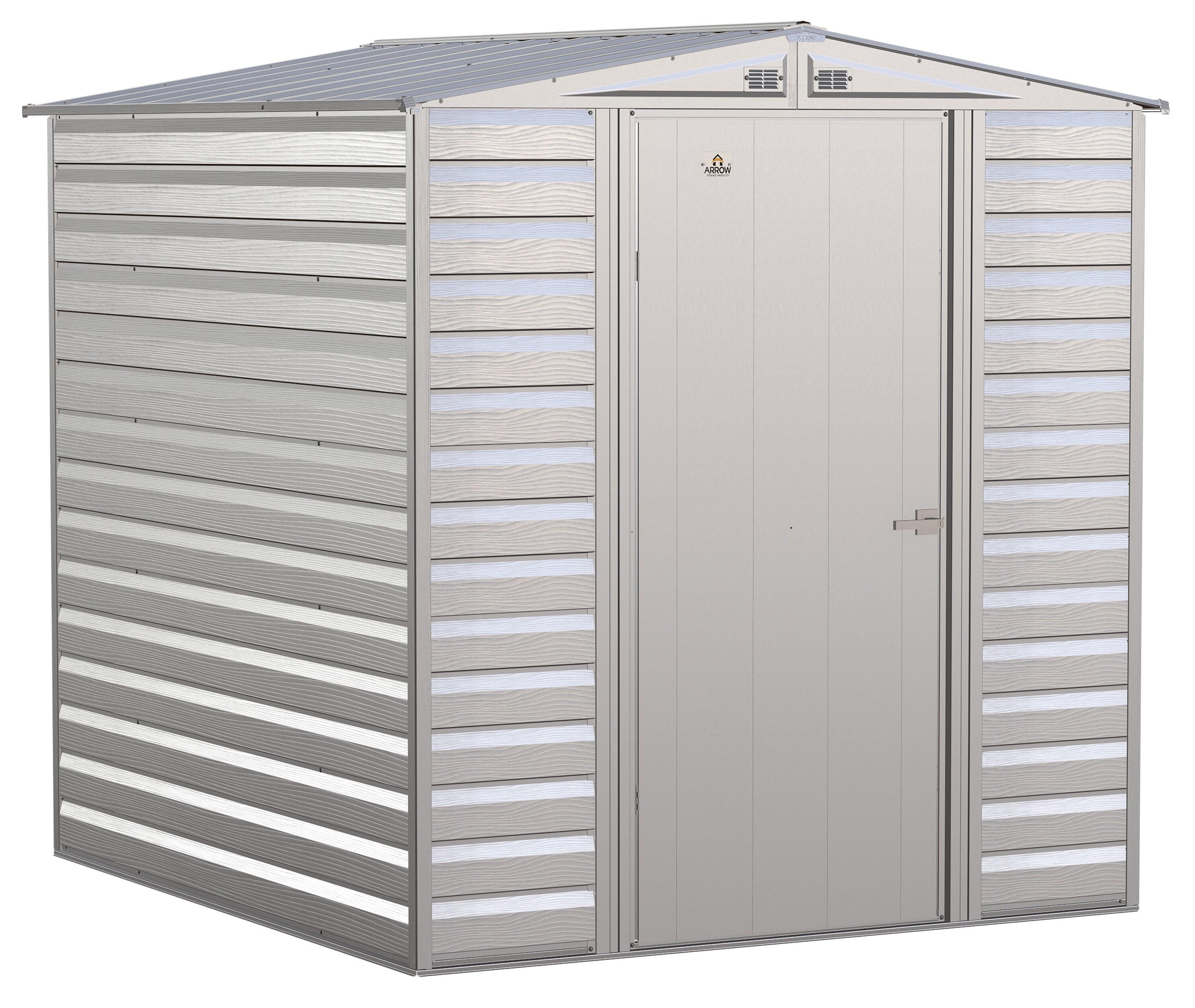 6 ft. W x 7 ft. D Galvanized Steel	 Storage Shed