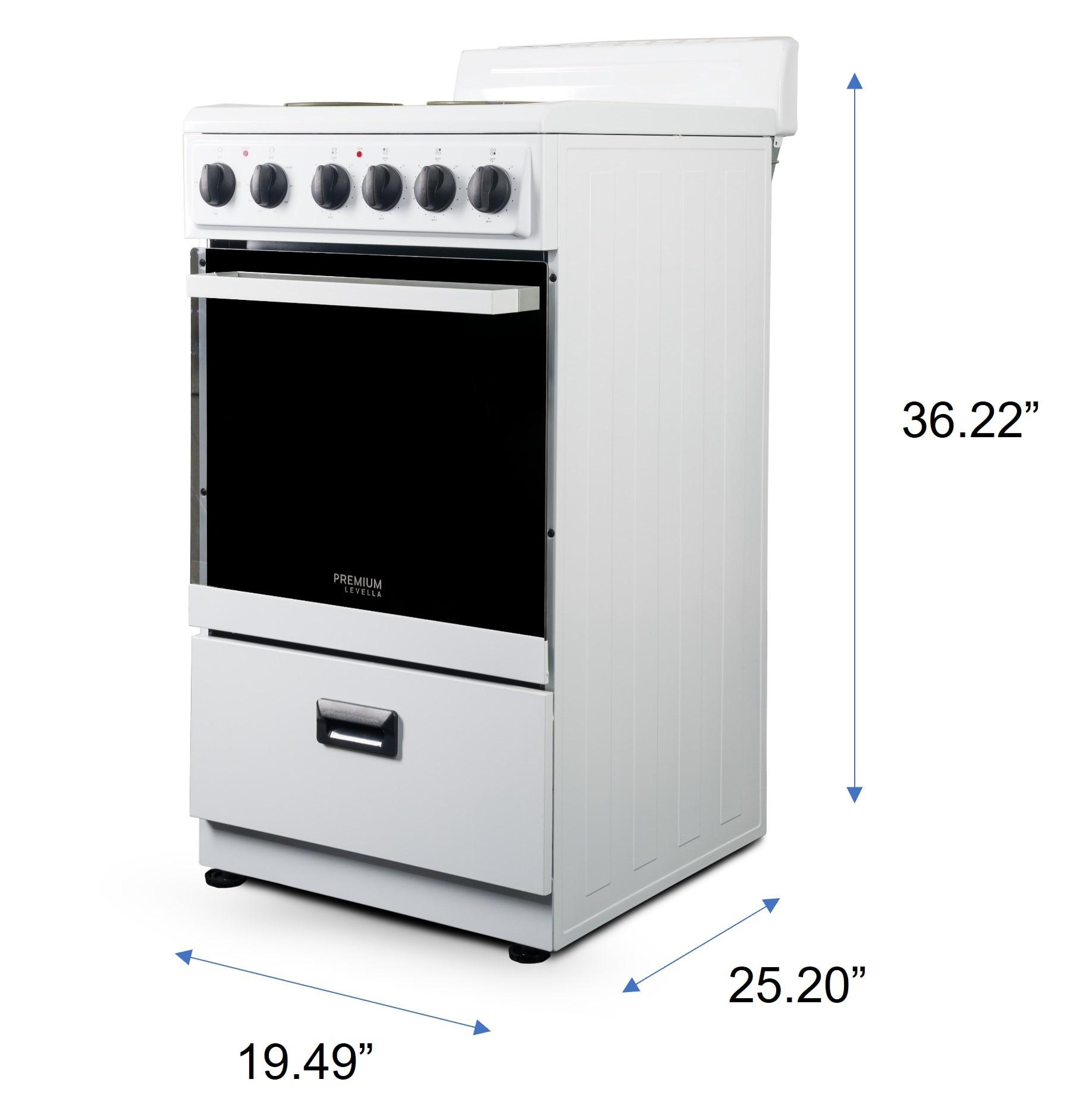 Premium Levella 20" 2.2 Cubic Feet Smart Electric Free Standing Range with 4 Burners