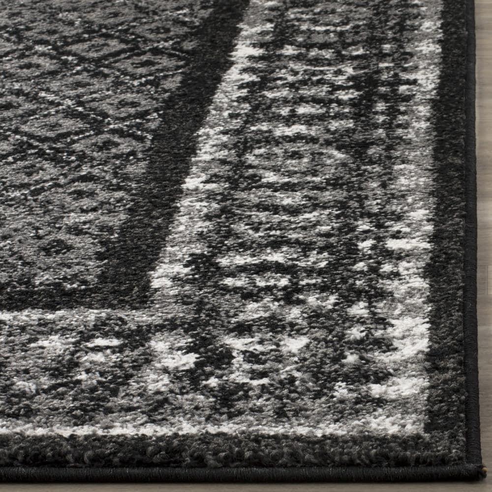Adirondack ADR110 Machine Made Indoor Area Rug - Black/Silver - 6'x9' - Safavieh