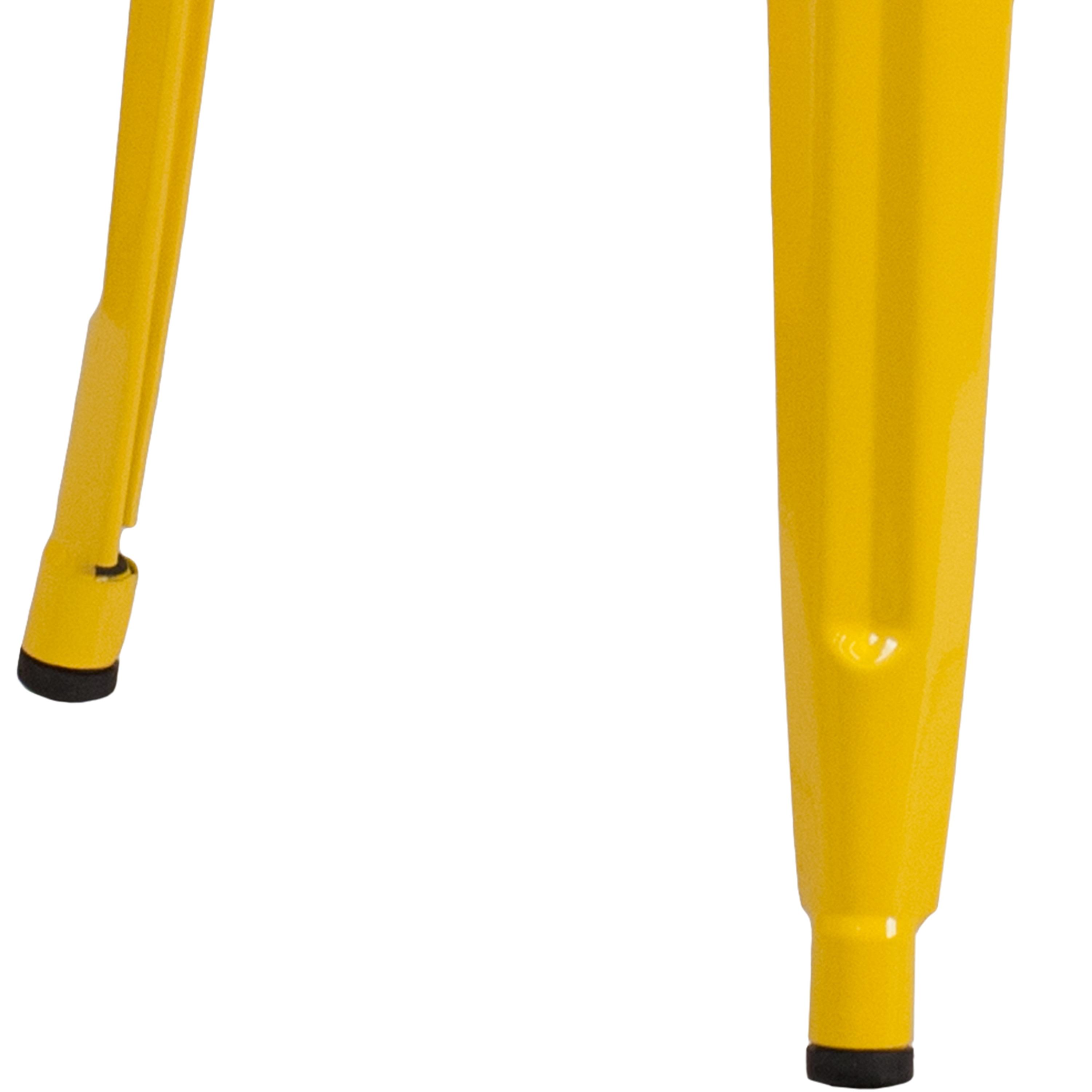 Flash Furniture Commercial Grade 30" High Backless Yellow Metal Indoor-Outdoor Barstool with Square Seat