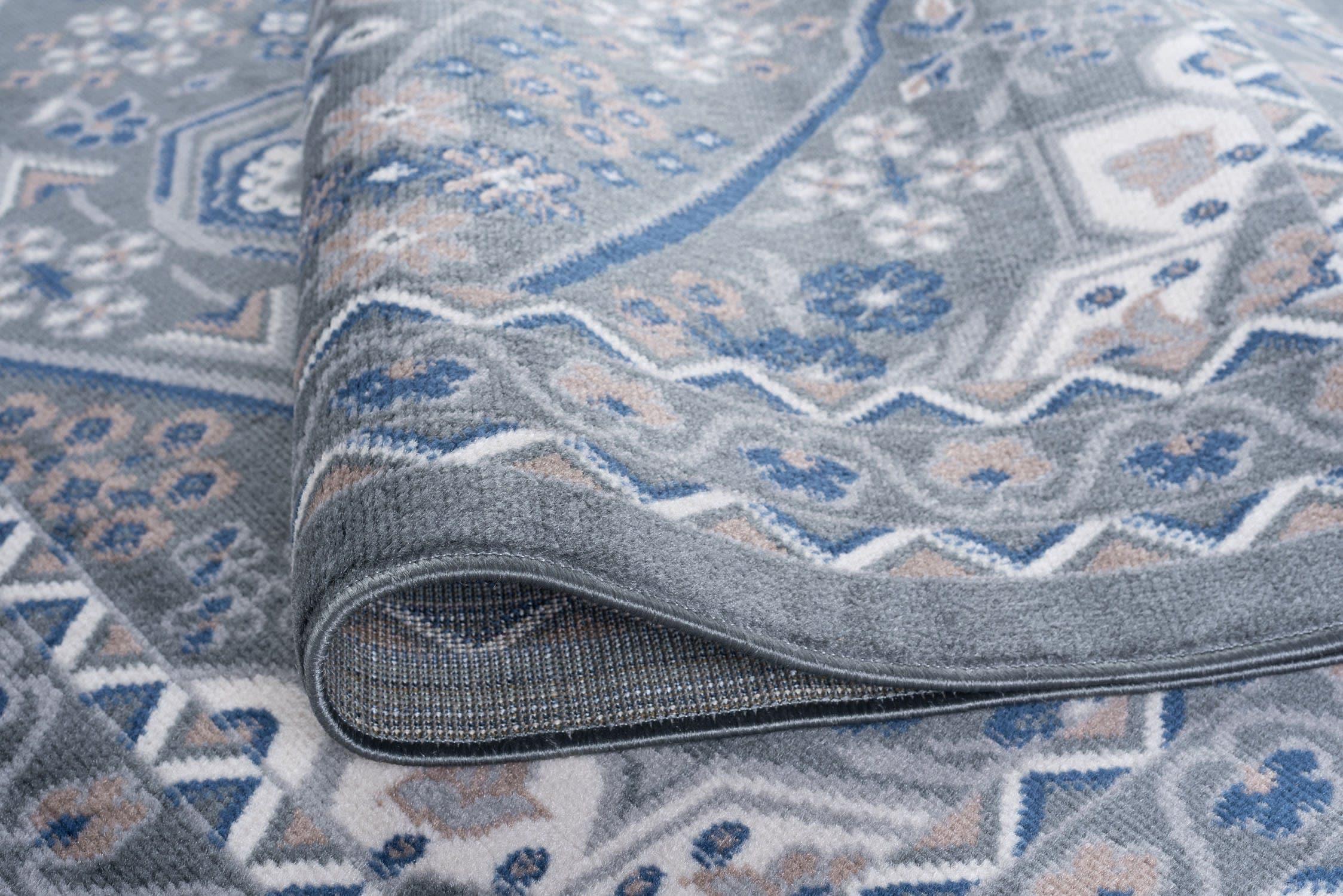 Tayse Hampton Area Rug HMP4009 Traditional Gray Petals Bulbs 5' x 7' Rectangle