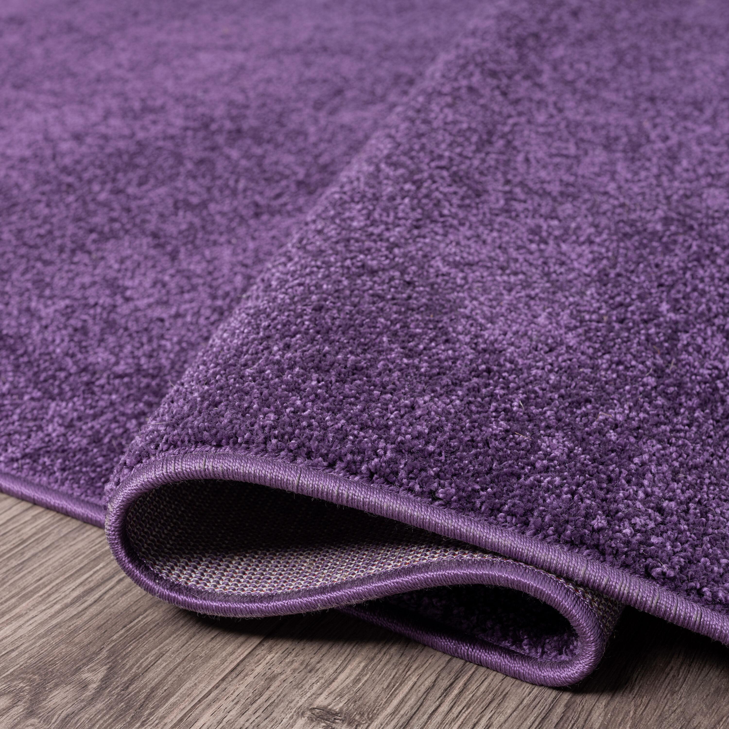 5'x5' Haze Solid Low-Pile, Purple - JONATHAN Y