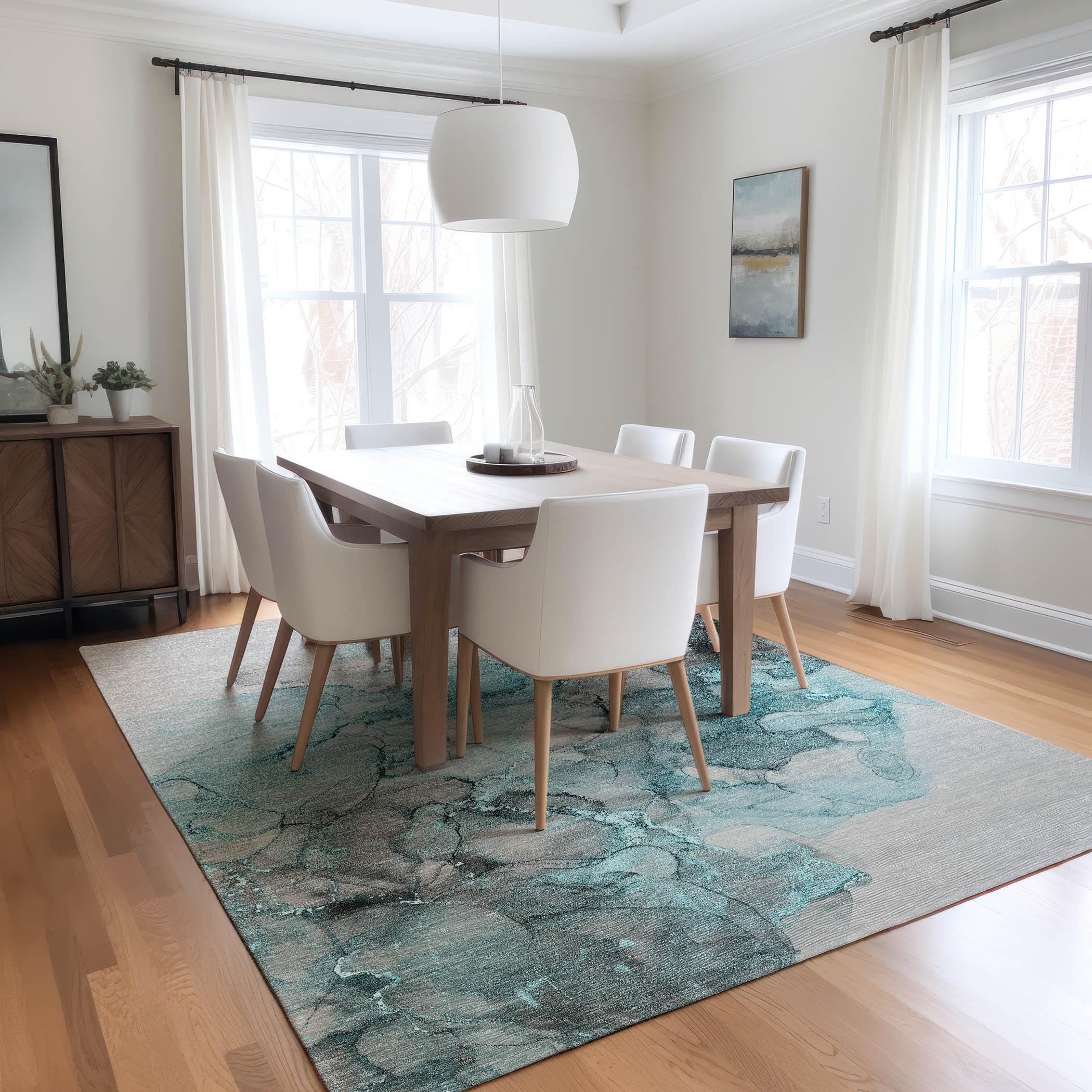 Chantille ACN520 Teal 2 ft. 6 in. x 3 ft. 10 in. Machine Washable Indoor/Outdoor Geometric Area Rug