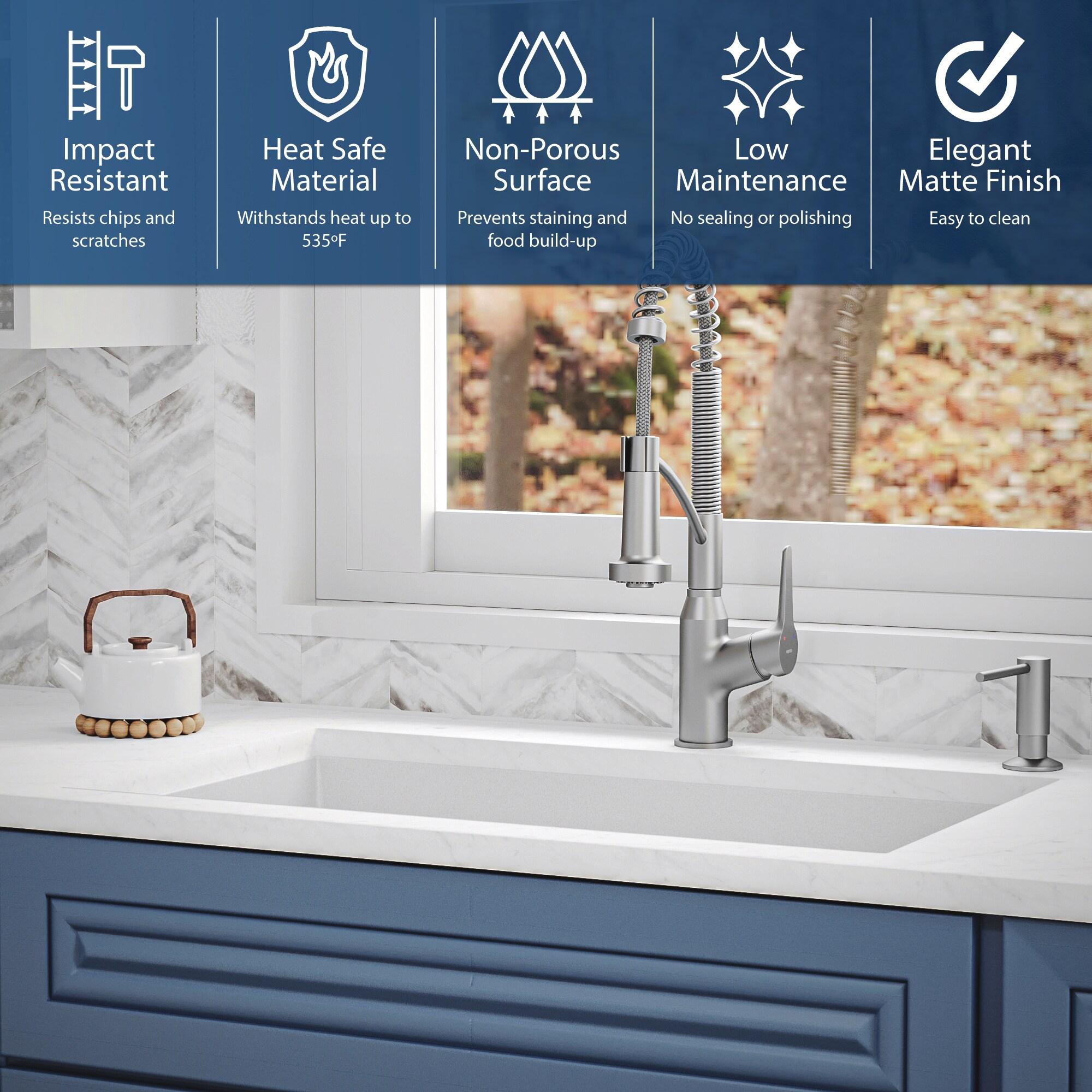 Karran Undermount Quartz Composite 31-3/4'' X 19-1/4'' Single Bowl Kitchen Sink