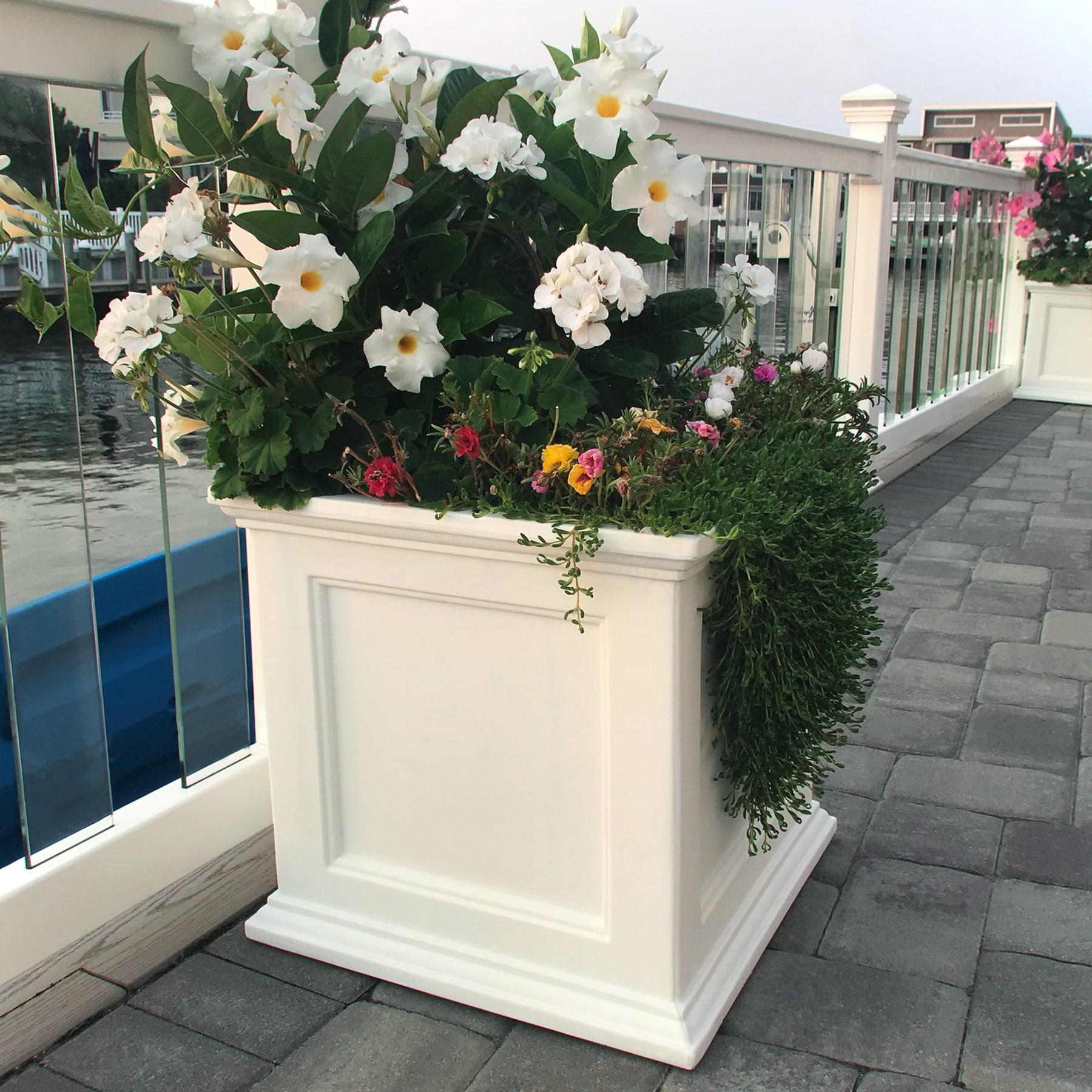 Mayne Fairfield 20" x 20" x 20" Square White Self Watering Plastic Planter