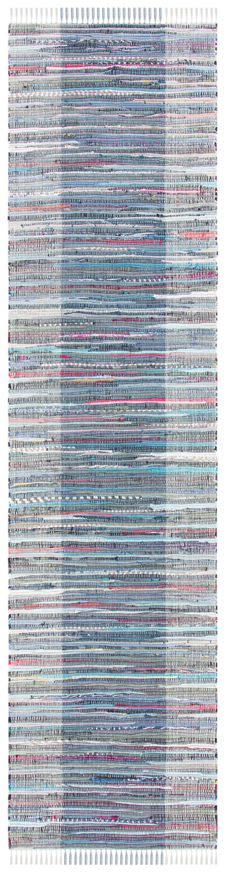 Rag Runner Rug RAR122 Hand Woven Runner Rug - Purple/Blue - 2'3"x9' - Safavieh.
