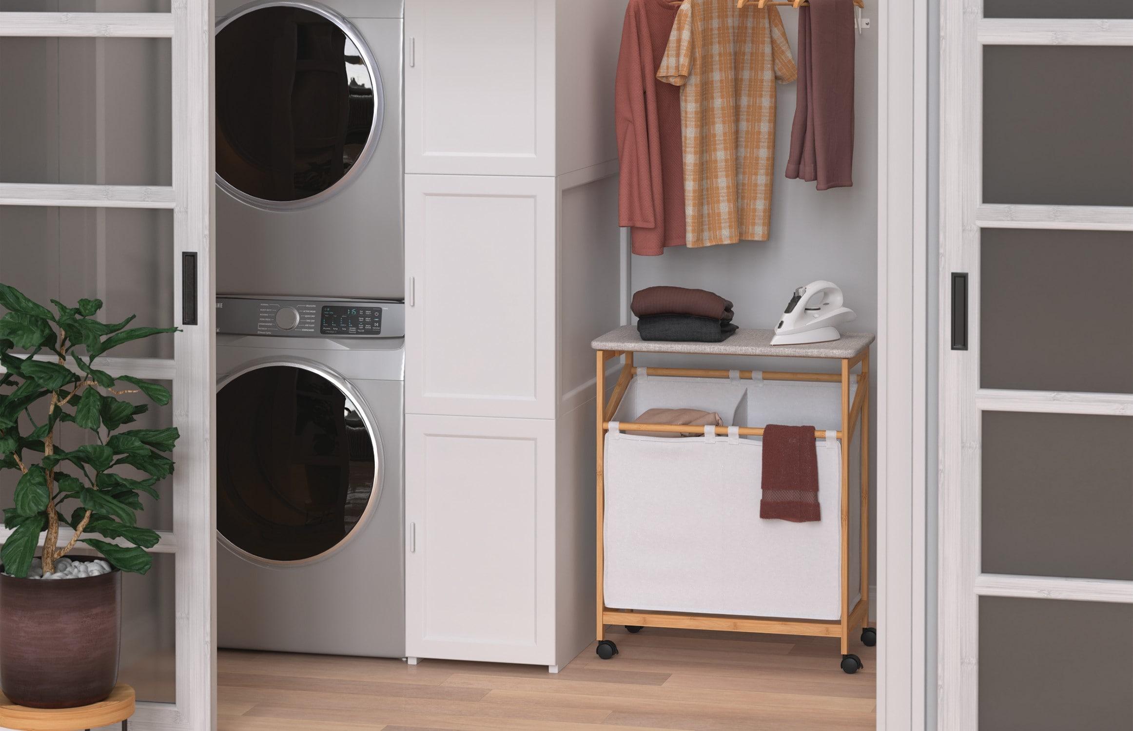 ClosetMaid ClosetMaid Bamboo Laundry Hamper Storage Cart