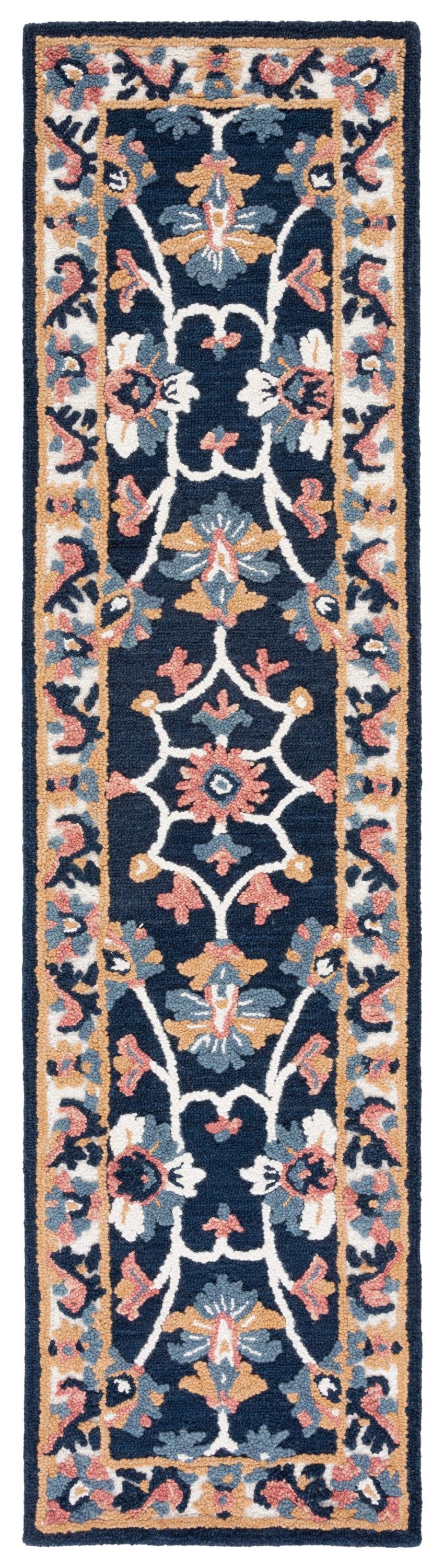 Blossom BLM176 Hand Tufted Runner Rug - Blue/Ivory - 2'3"x9' - Safavieh.