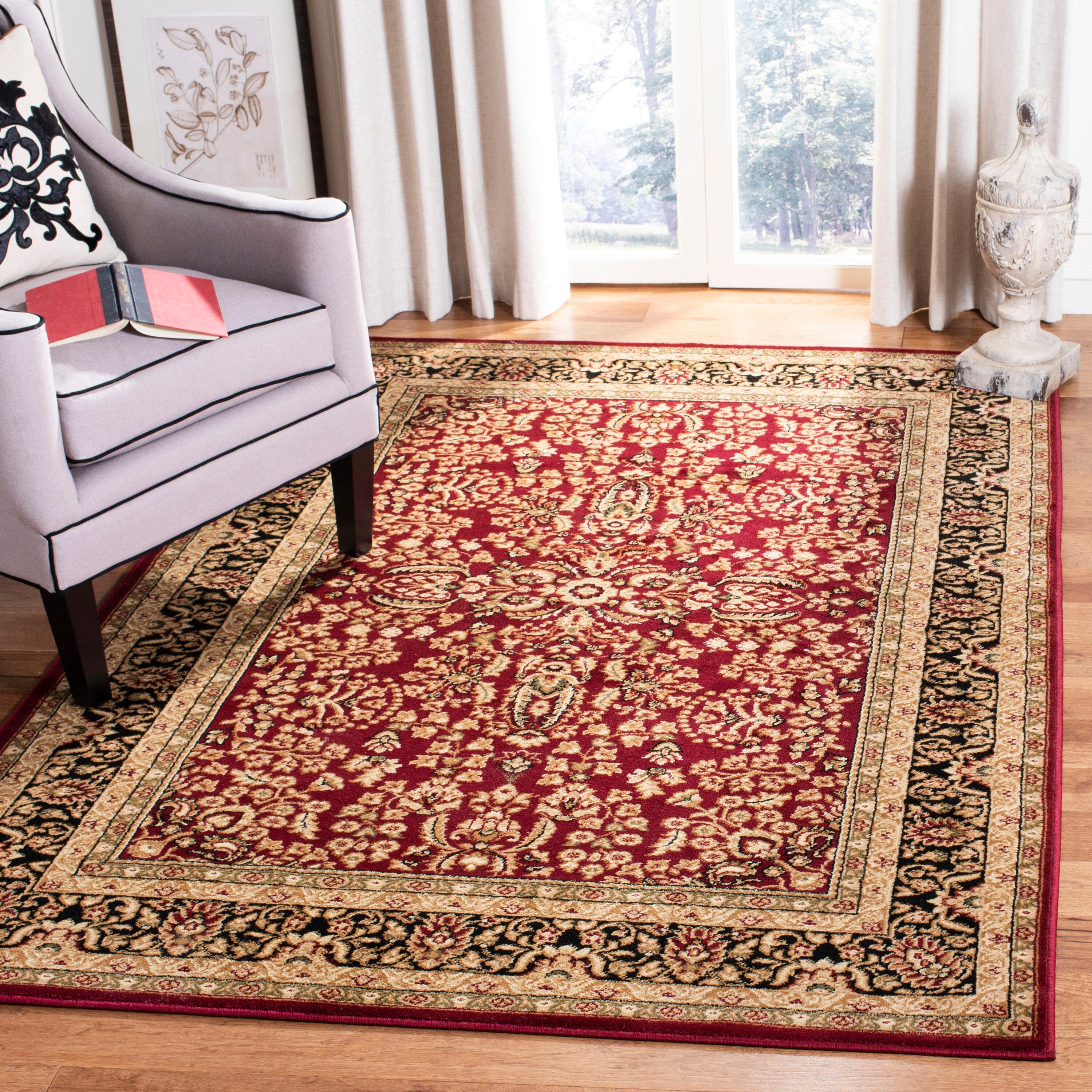 Lyndhurst LNH214 Power Loomed Area Rug - Red/Black - 6'x9' - Safavieh.