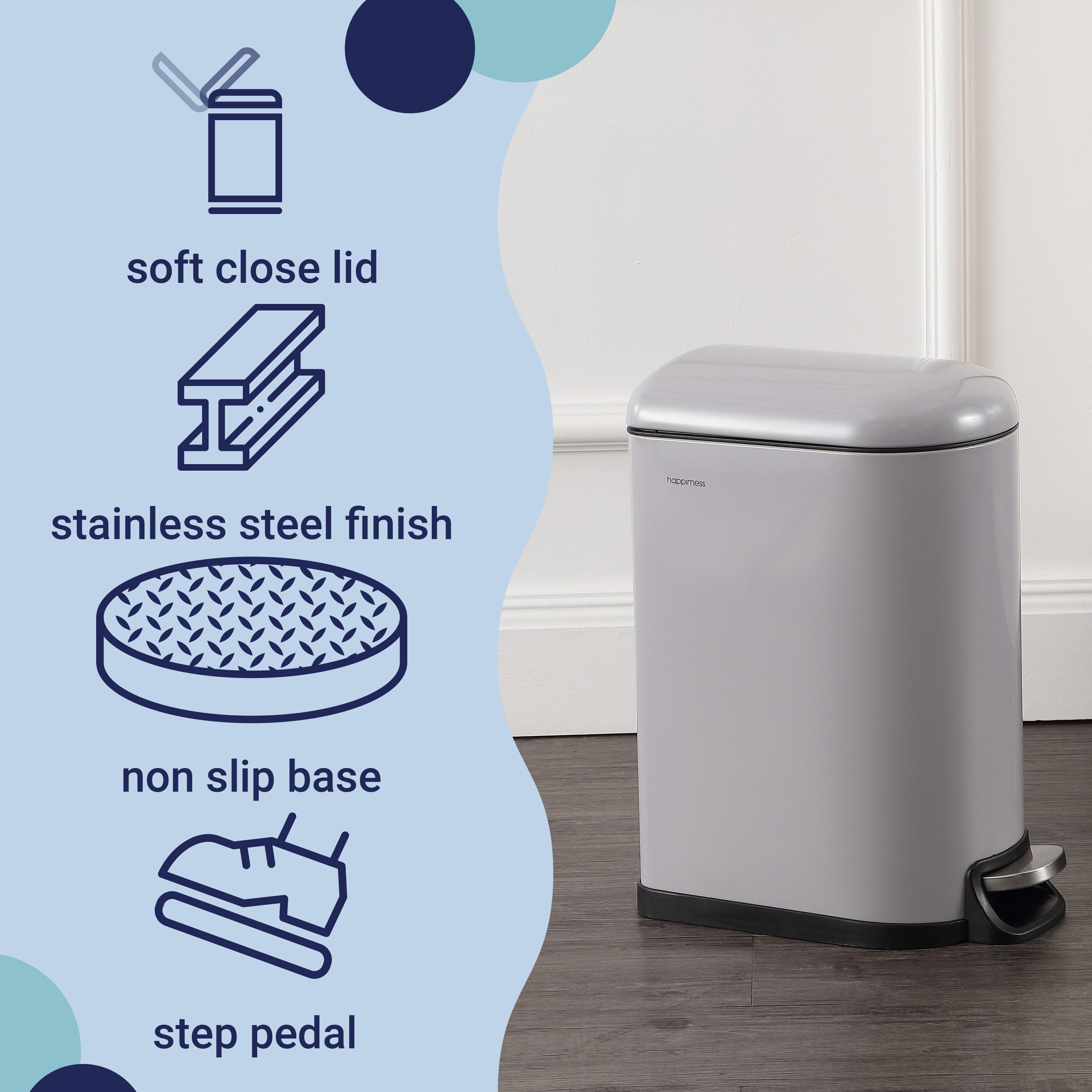 happimess Roland Steel Step On Trash Can