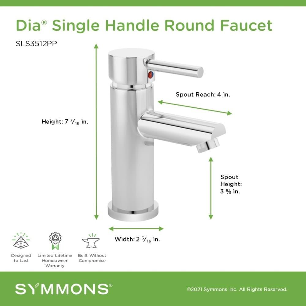 Dia Single Handle Bathroom Faucet with Push Pop Drain