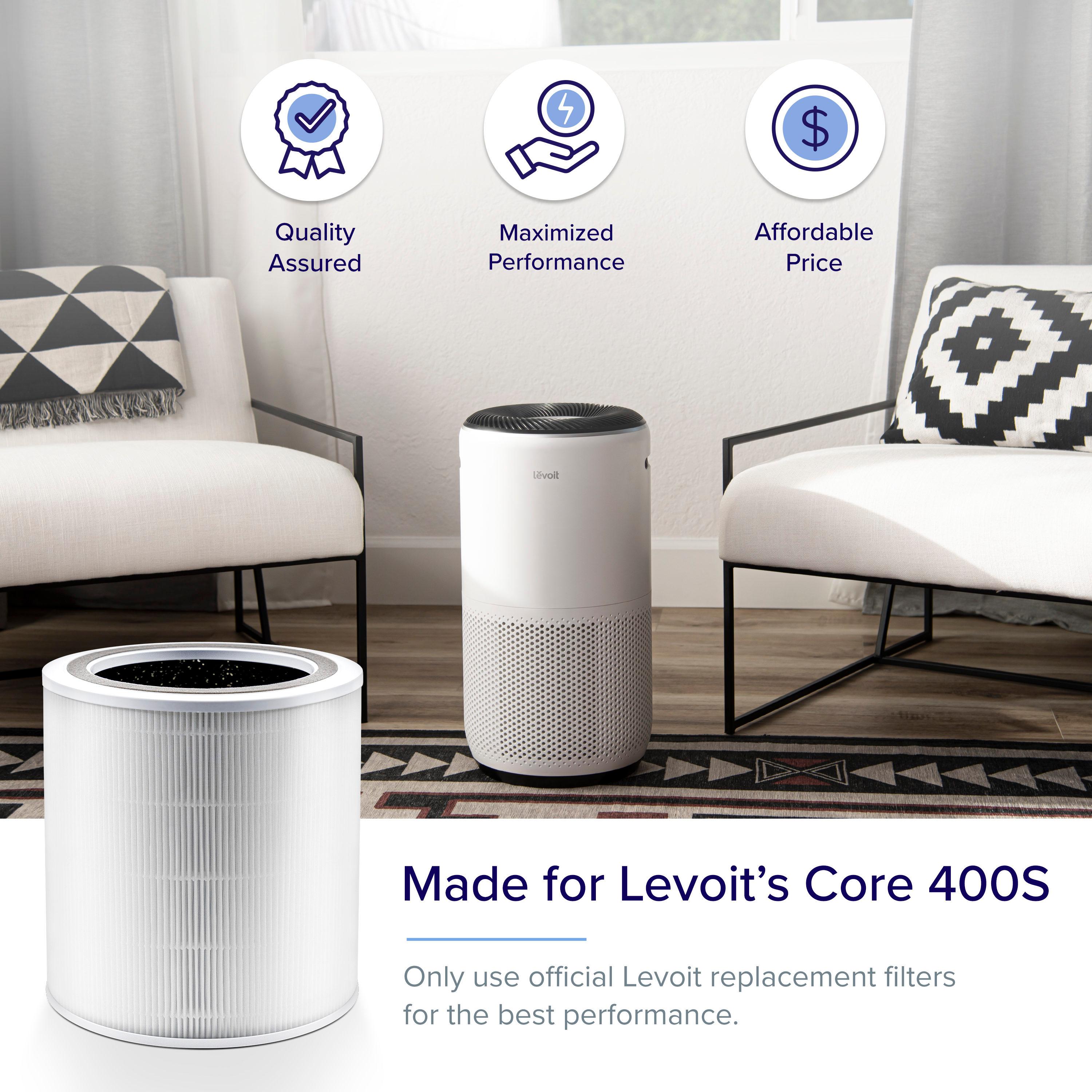 Levoit PlasmaPro 400S Replacement Filter: True HEPA, Captures Odors, Mold, Dust, Pet Dander, Compatible with Levoit Air Purifiers