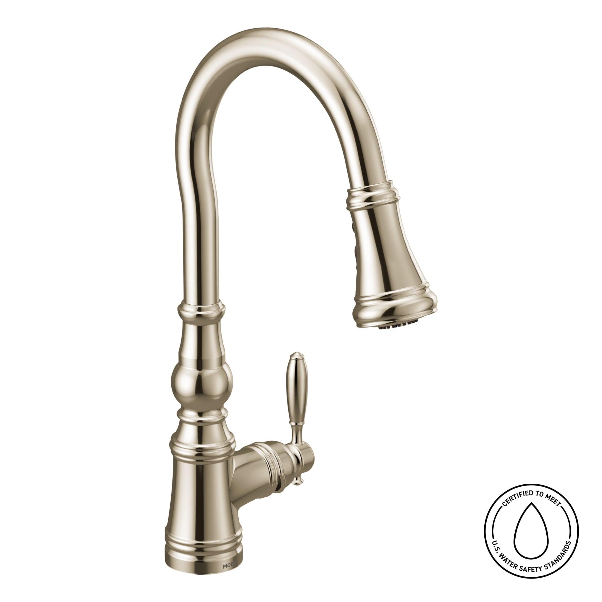 Moen Weymouth One-Handle Pull Down Single Handle Kitchen Faucet with Power Boost