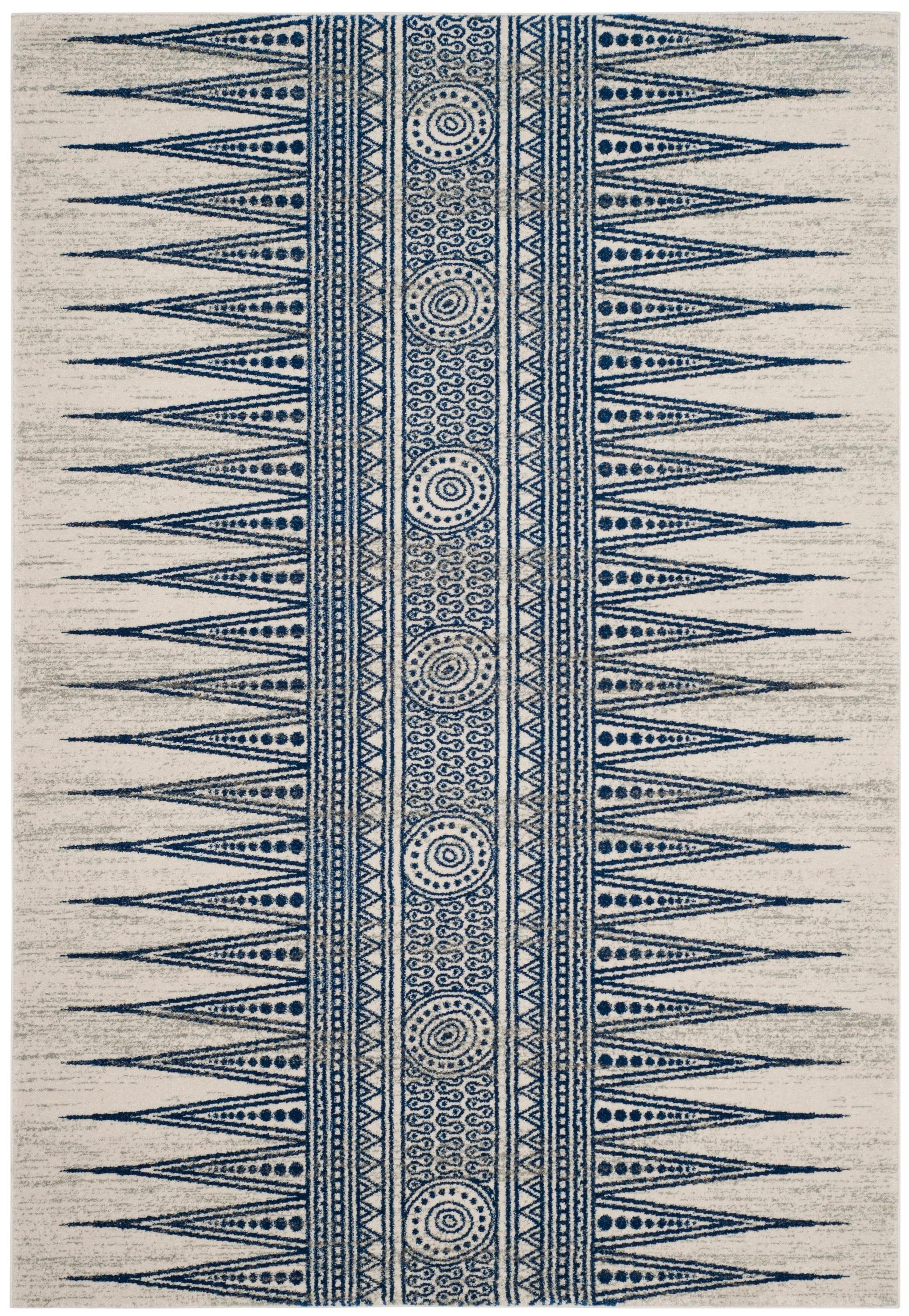 Evoke EVK226 Power Loomed Area Rug - Ivory/Blue - 5'3"x7'6" - Safavieh.