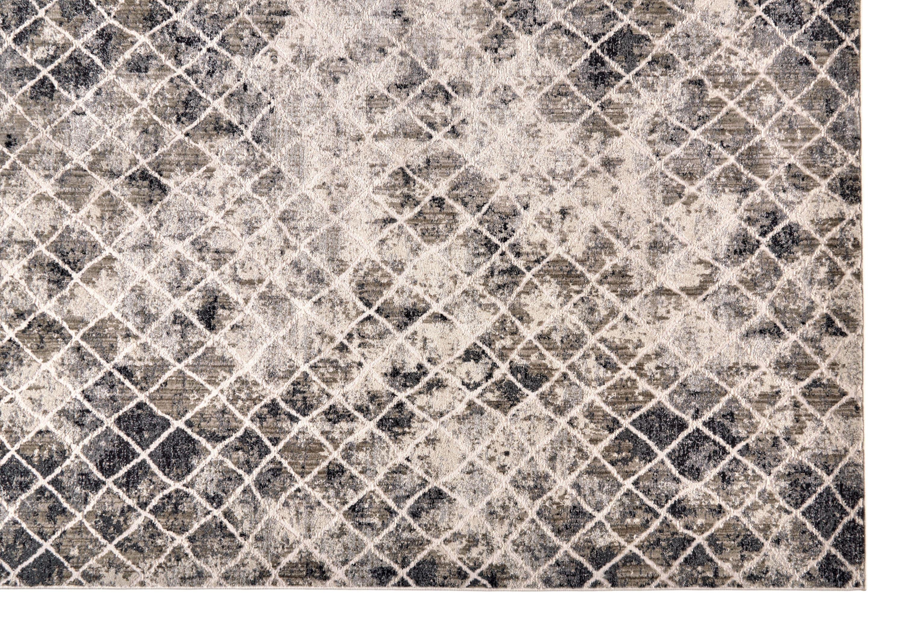 Kano Transitional Diamond Ivory/Gray/Taupe Area Rug