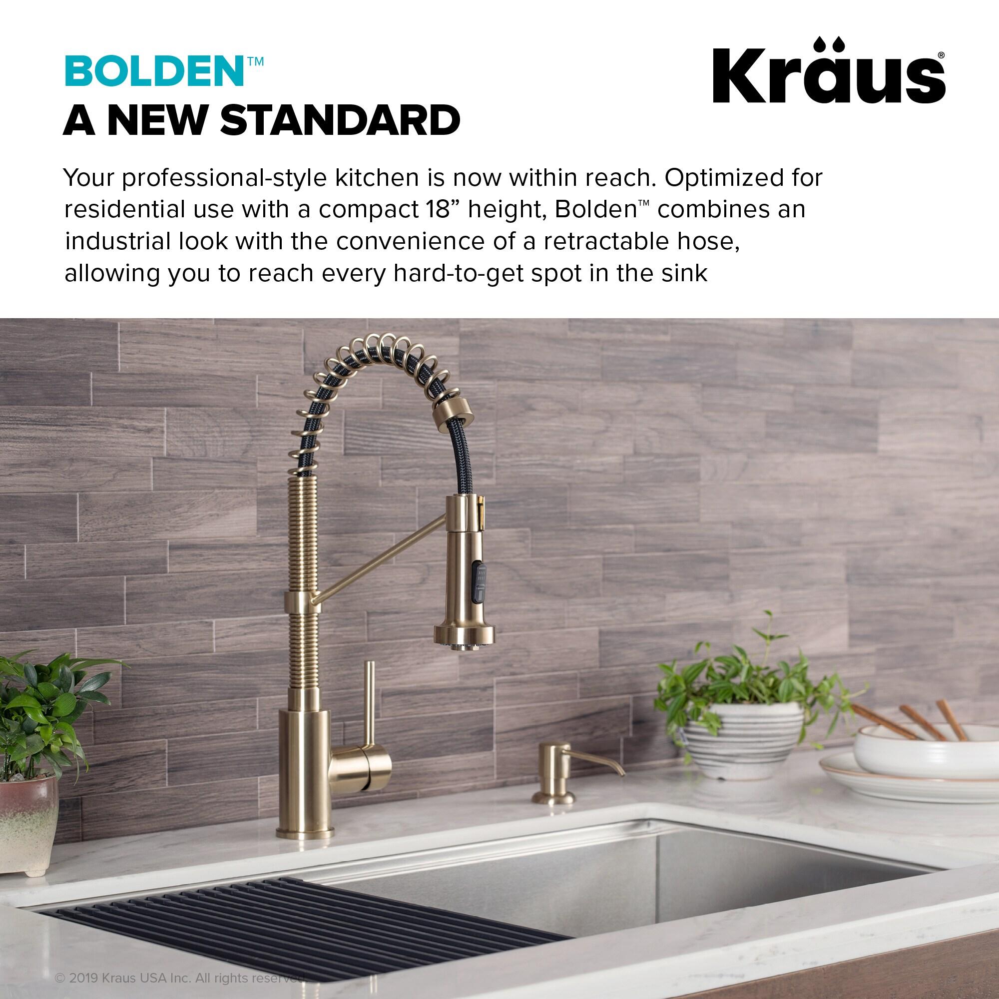 KRAUS Bolden Commercial Style 2-Function Single Handle Pull Down Kitchen Faucet