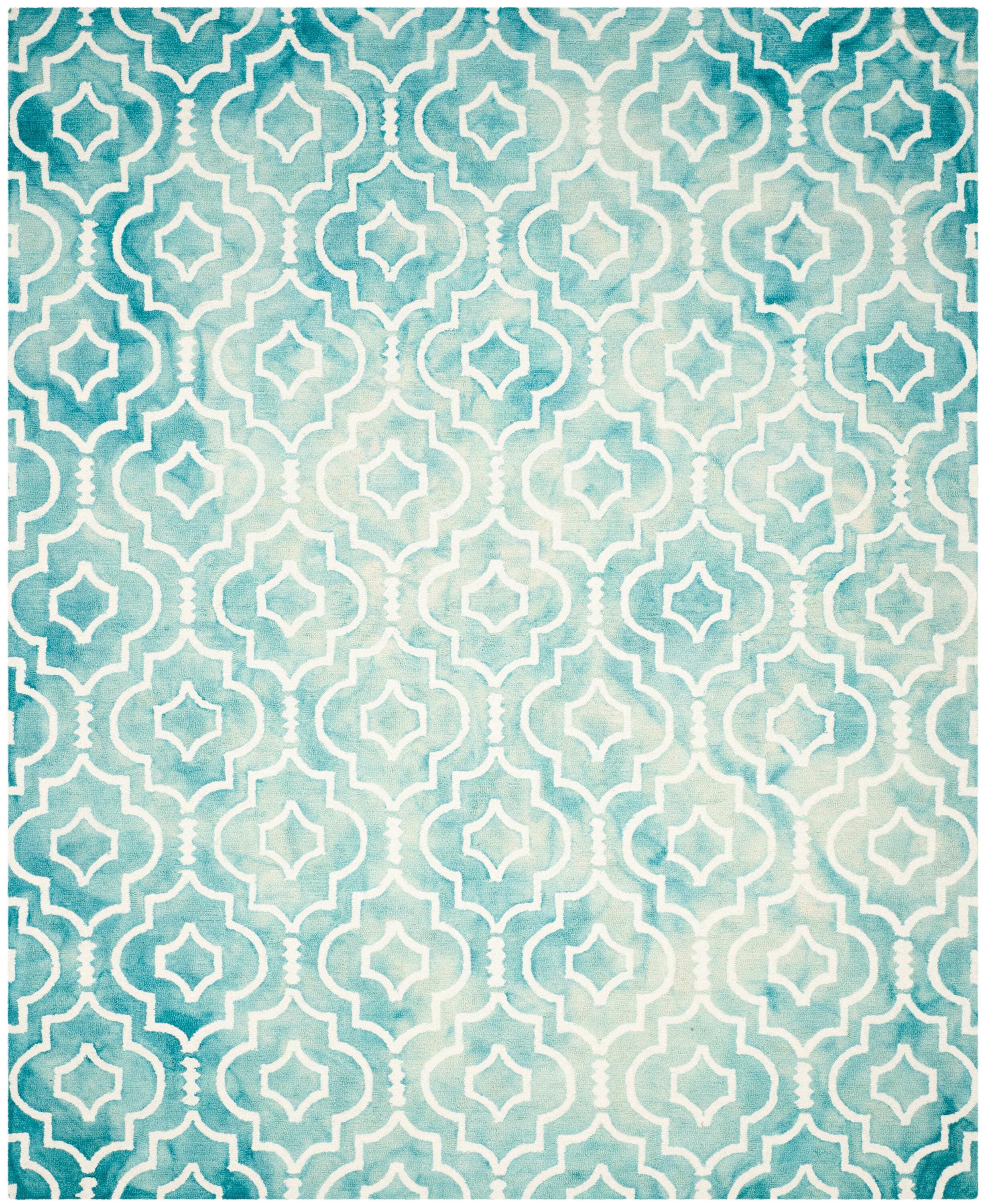 Dip Dye DDY538 Hand Tufted Indoor Area Rug - Turquoise/Ivory - 8'x10' - Safavieh