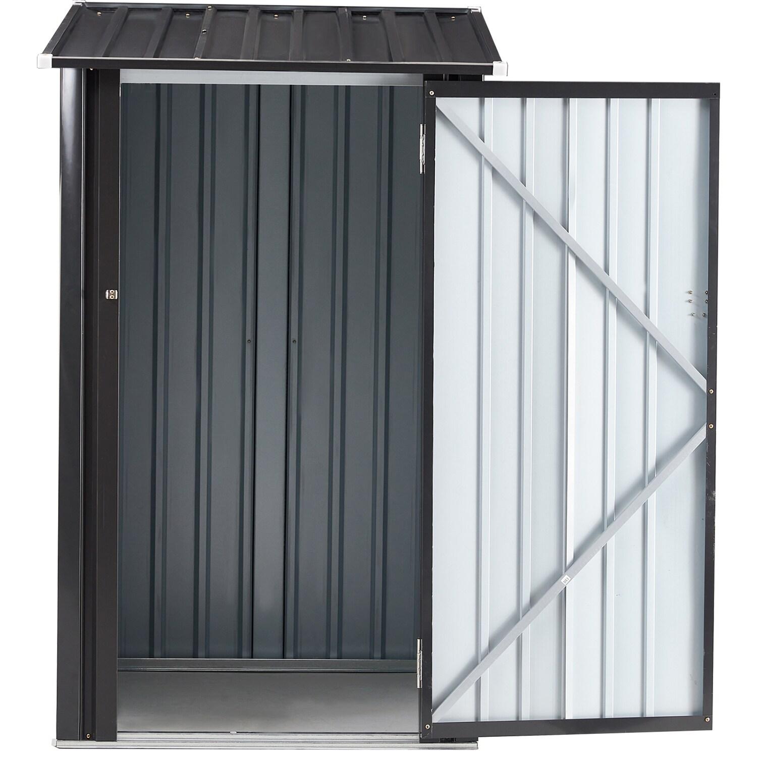 wtressa Outdoor Storage Shed, 3 X 3 FT Metal Steel Garden Shed With Single Lockable Door, Small Shed Outdoor Steel Utility Tool Shed For Backyard Patio Garden Lawn