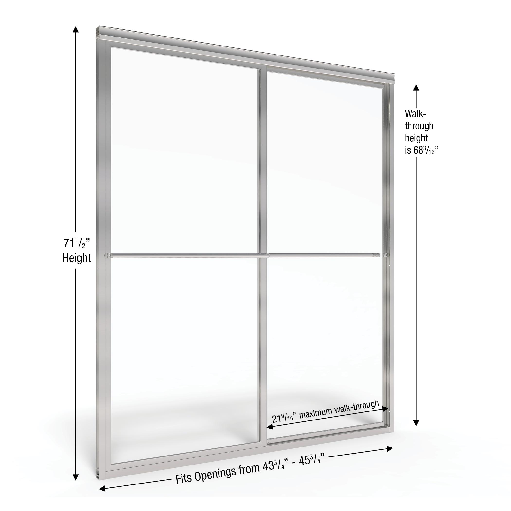 Basco Deluxe 45.75" W x 71.5" H Frameless Shower Door 7150-46CL