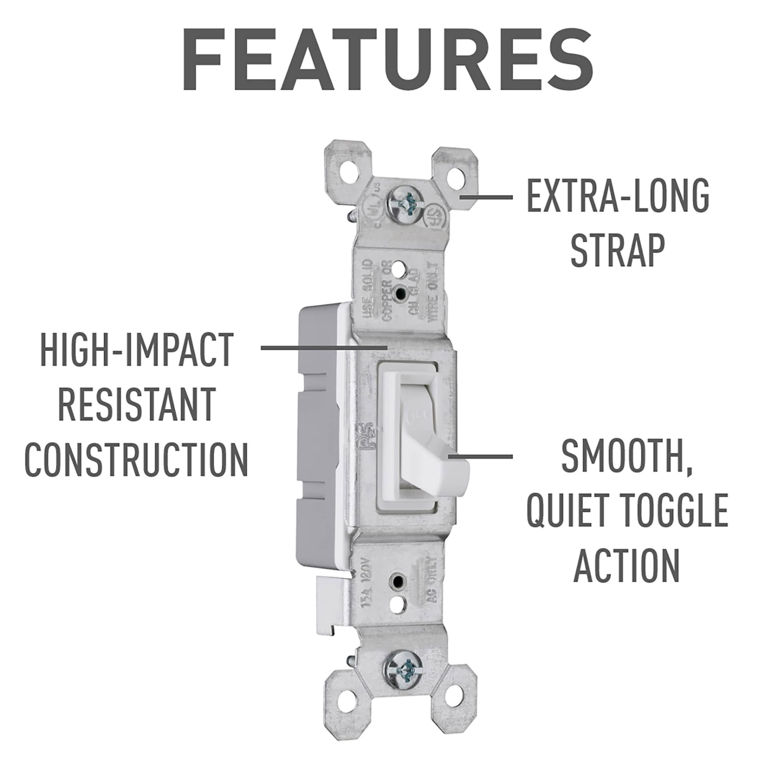 PASS & SEYMOUR 660WG 15A WHT SP Tog Switch