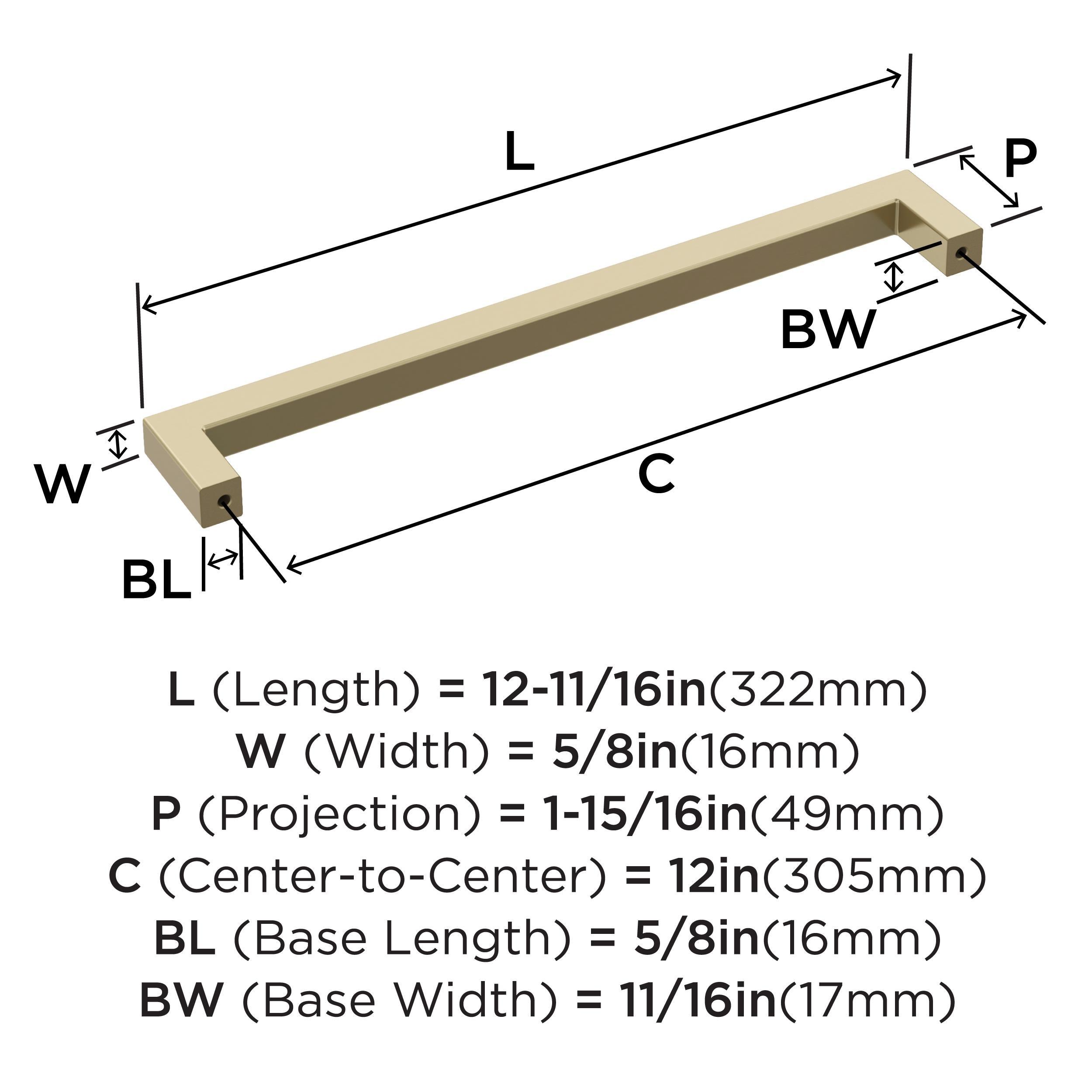 Amerock Monument 12 inch (305mm) Center-to-Center Golden Champagne Appliance Pull