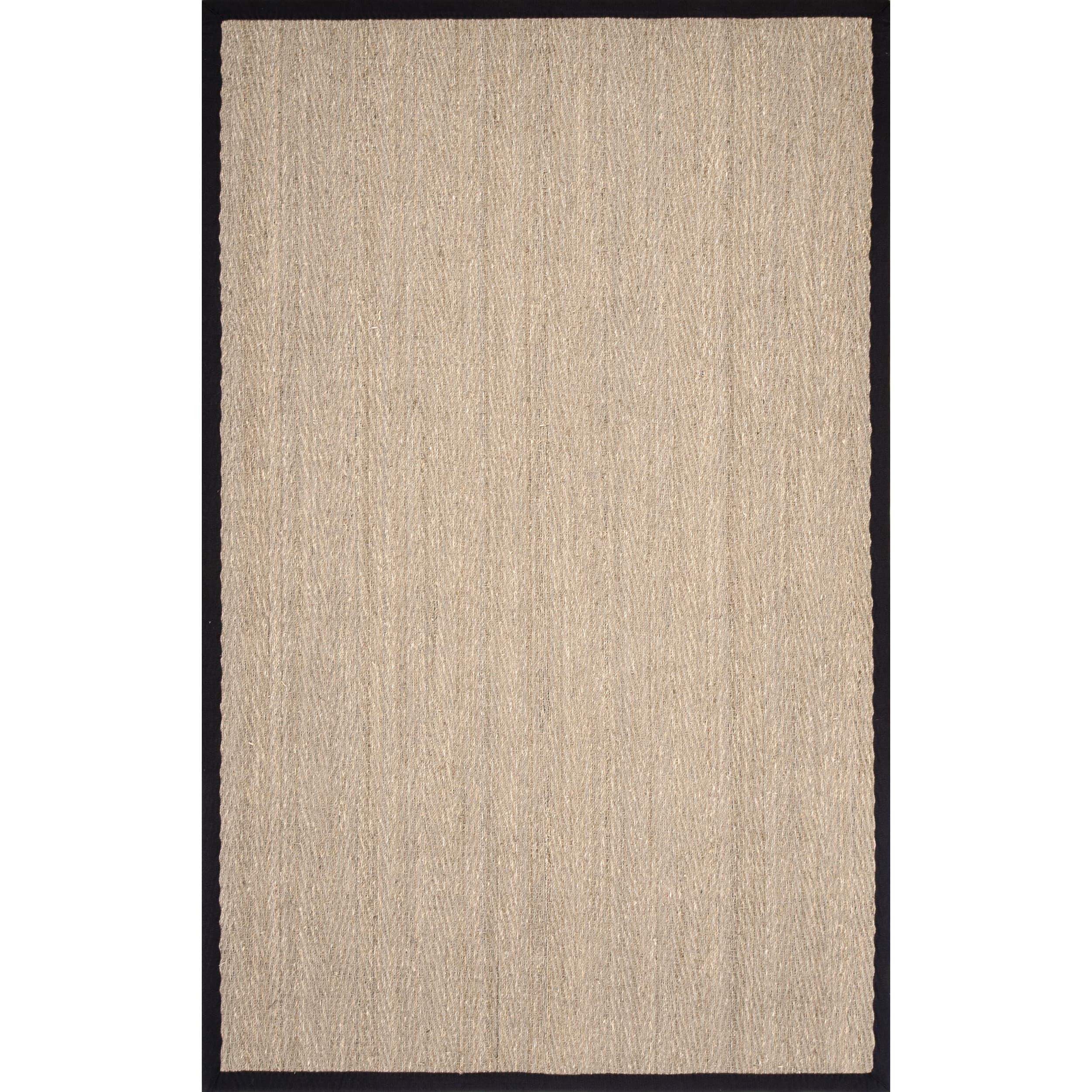 nuLOOM Larnaca Seagrass Solid Outdoor Area Rug, 4' x 6', Black