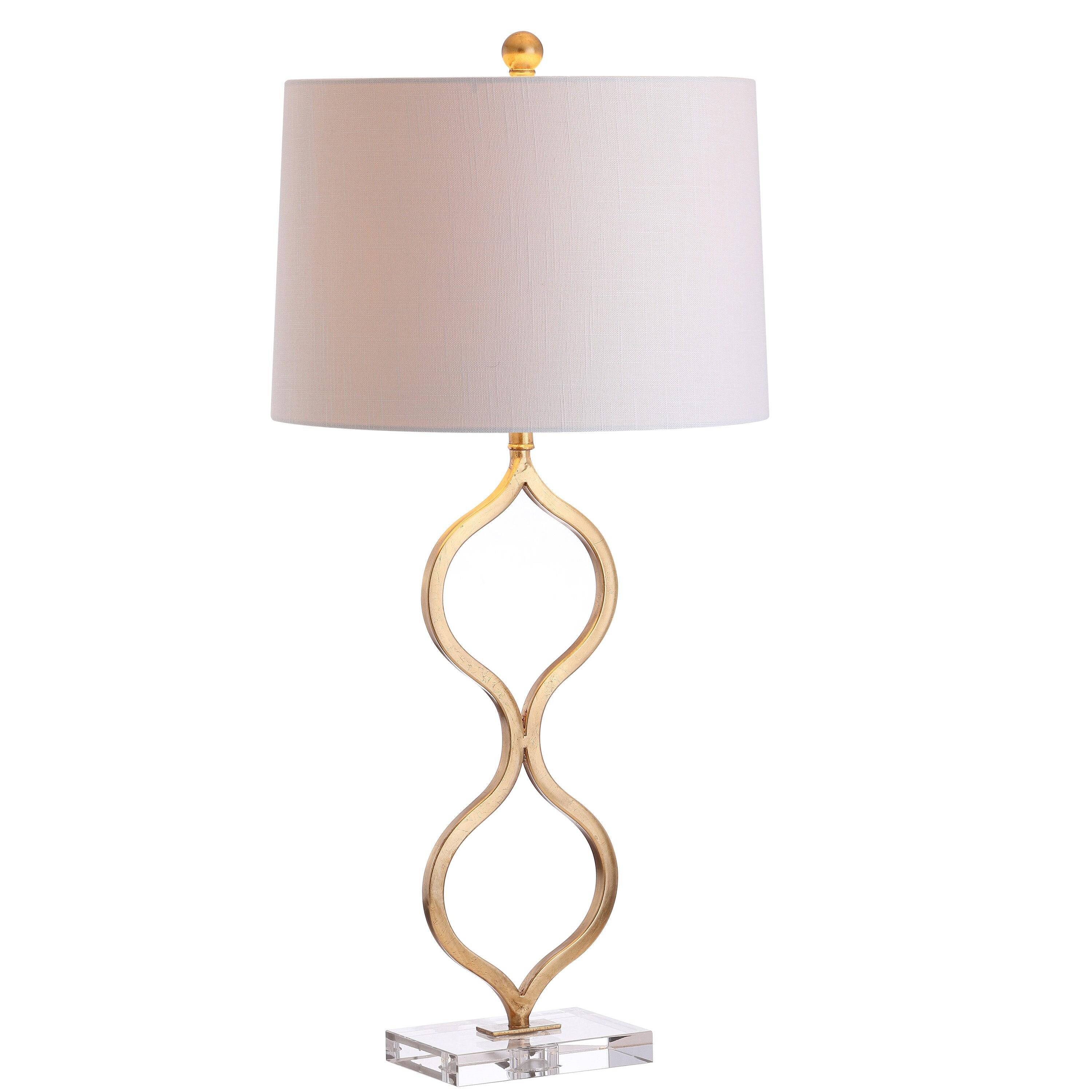 Levi 31.5" Metal/Crystal LED Table Lamp, Gold Leaf