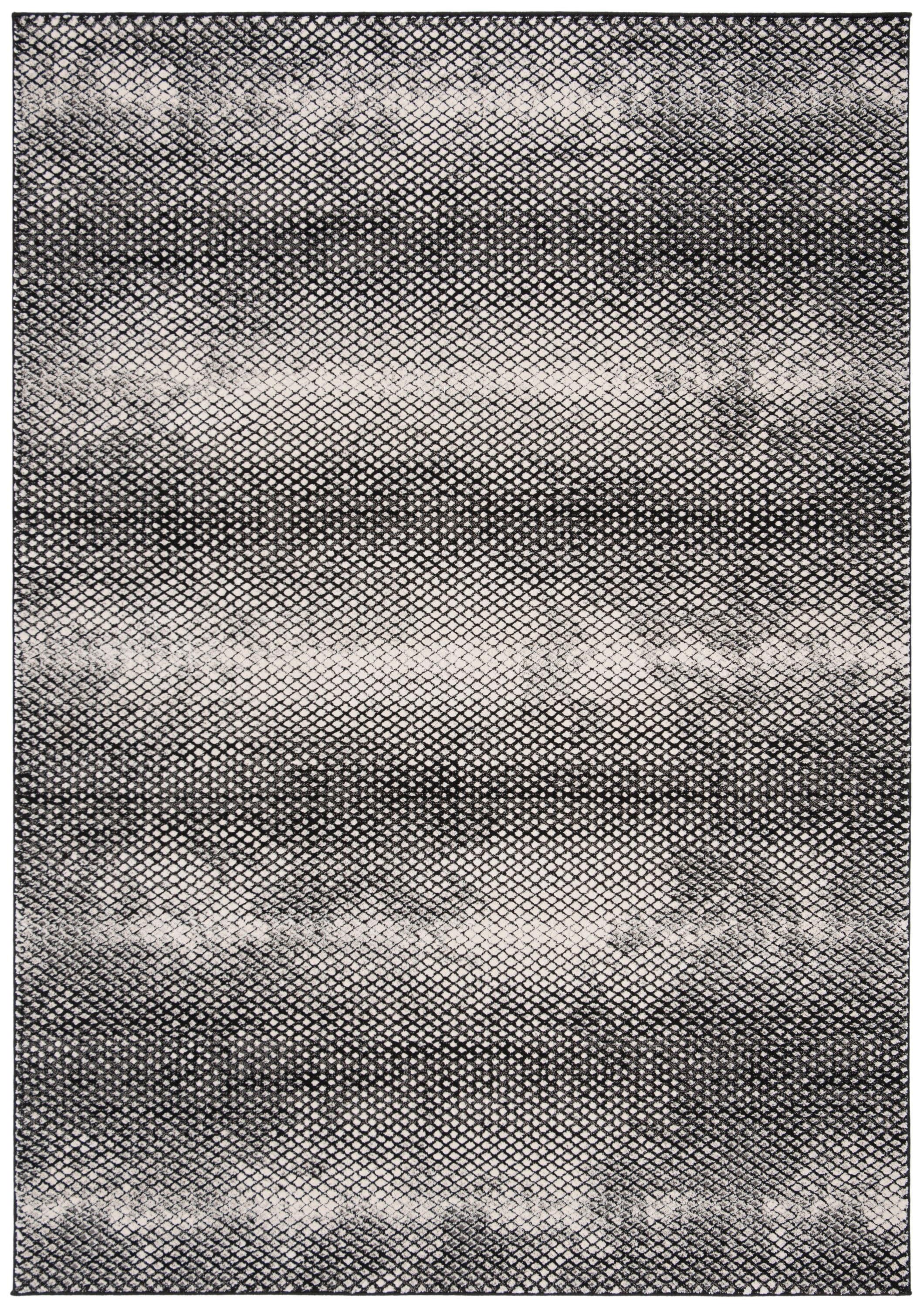 Lurex LUR186 Power Loomed Area Rug - Black/Ivory - 4'x6' - Safavieh