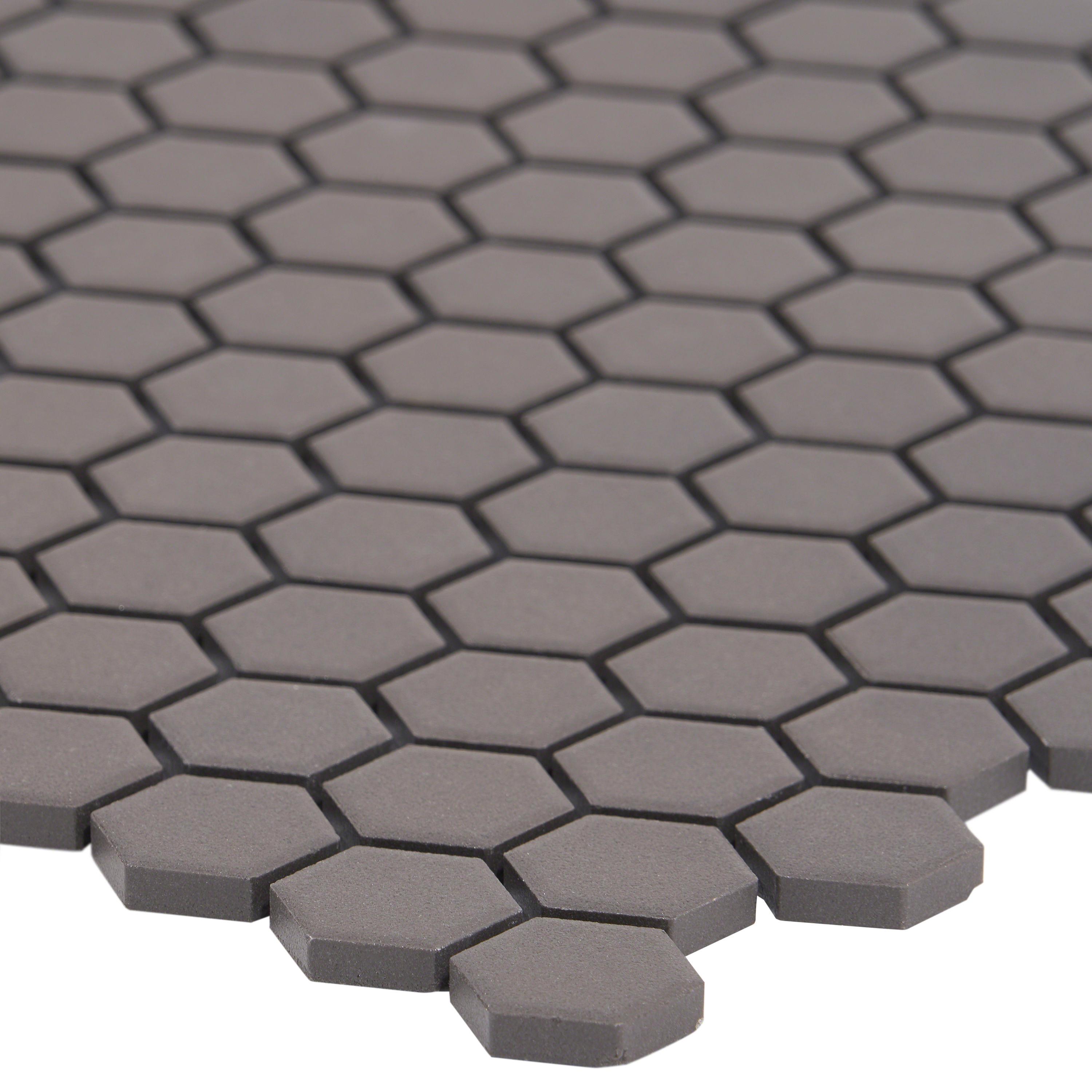 Slim 10.23" x 11.81" Matte Porcelain Floor and Wall Mosaic Tile