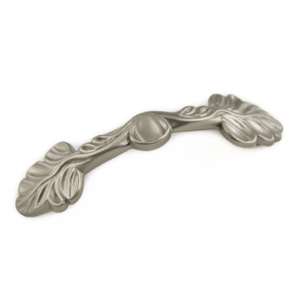 3" Satin Nickel Leaf Design Arch Bar Pull