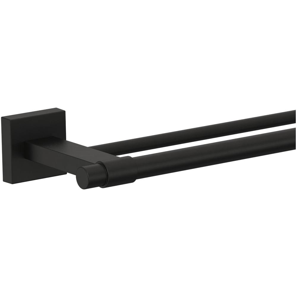 Maxted 24 Inch Matte Black Double Towel Bar