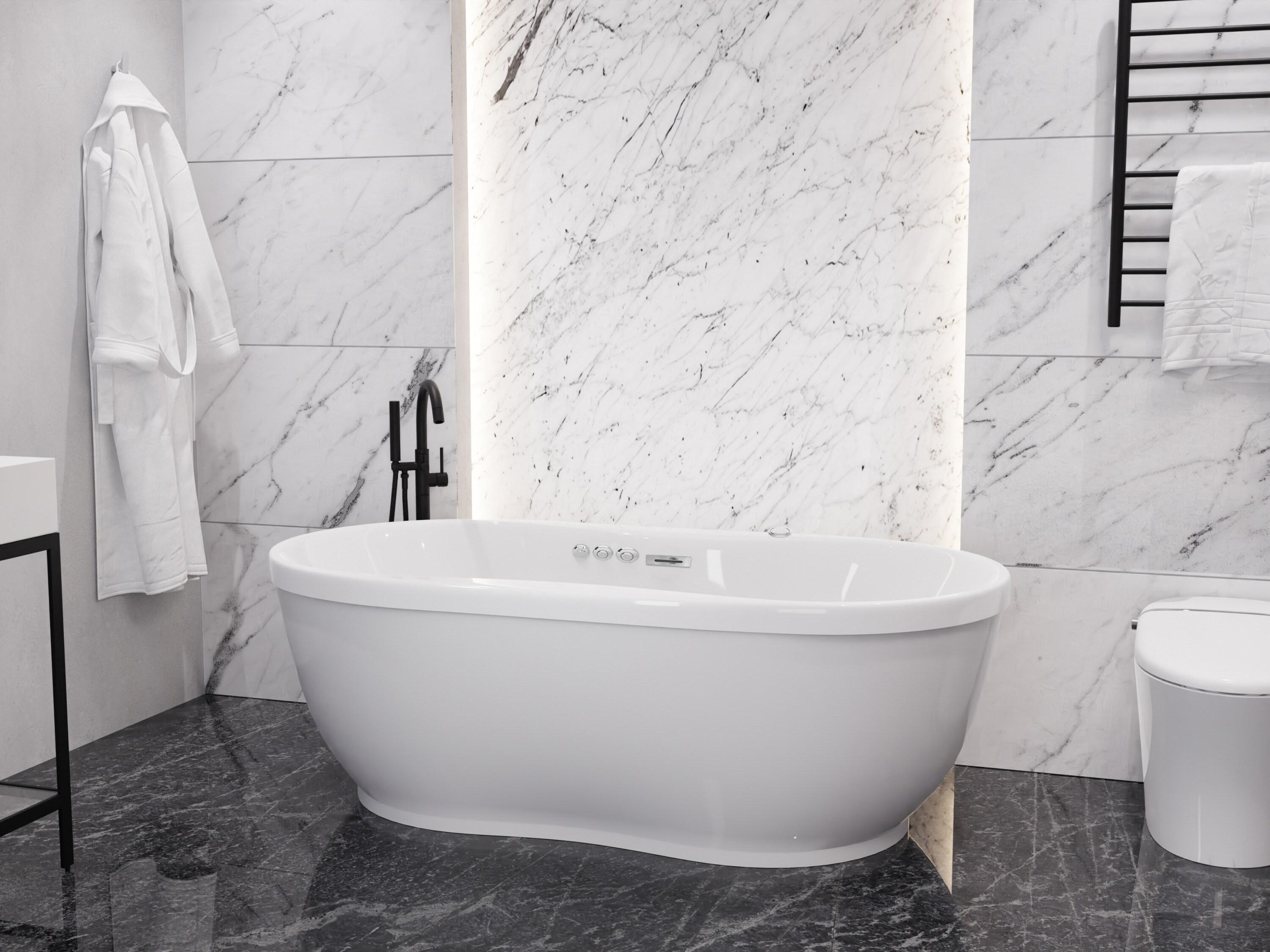 Lori 71.25” x 35.5” Freestanding Whirlpool and Air Acrylic Bathtub